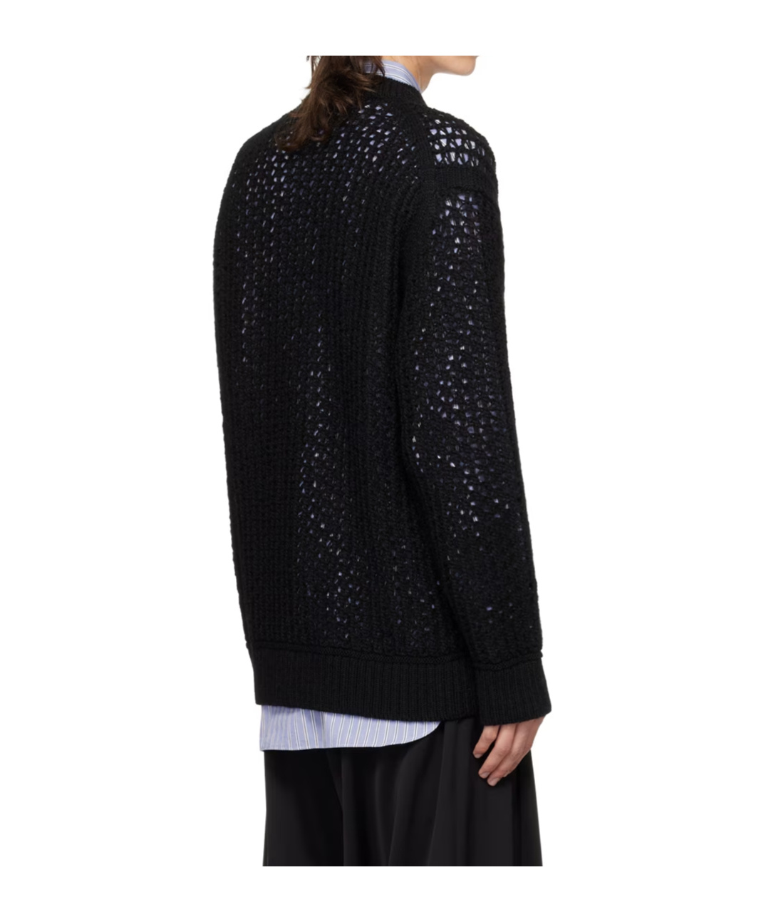 Junya Watanabe Pullover Mit Lochstrickmuster In Black