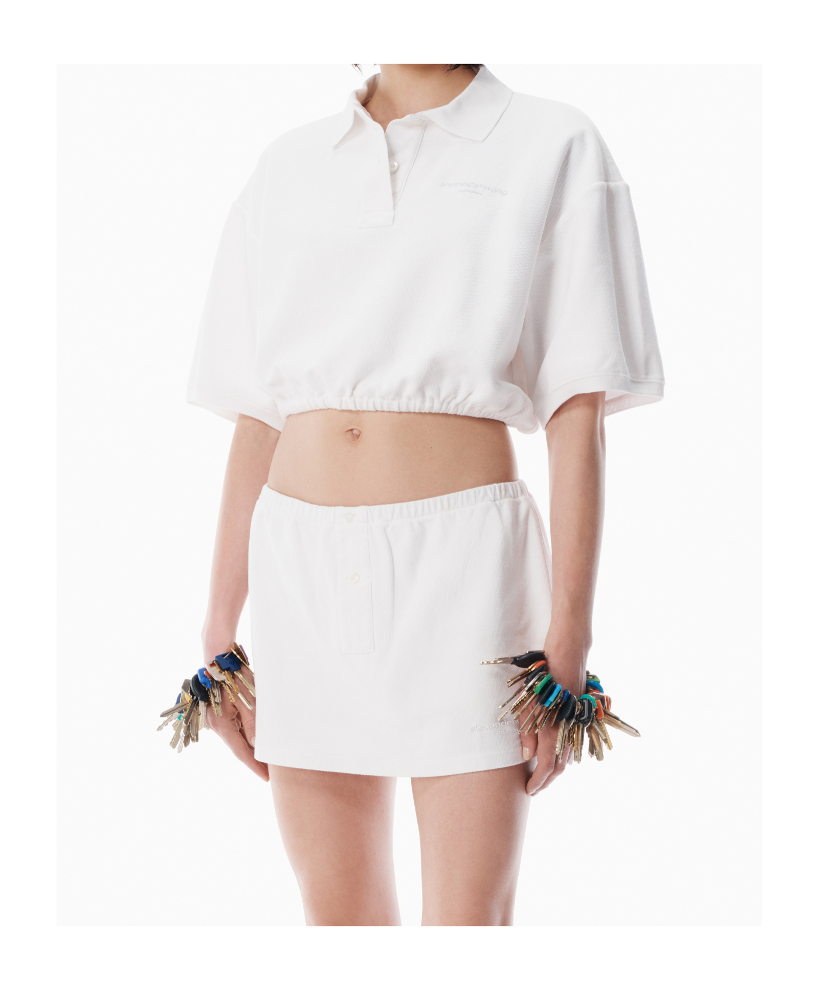 Alexander Wang White Deconstructed Miniskort In White
