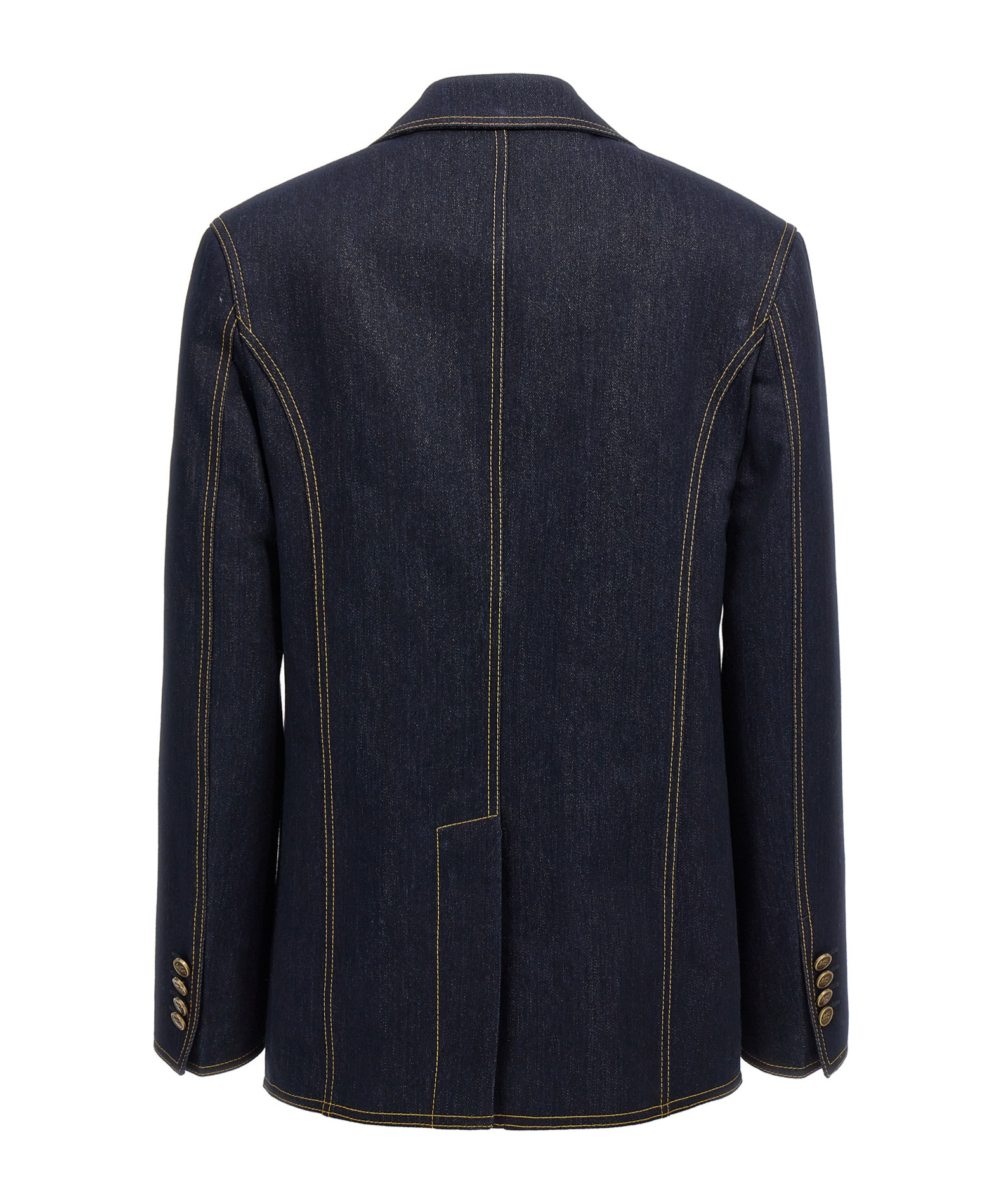 Etro Denim Blazer With Contrast Stitching And Front Pockets In Black