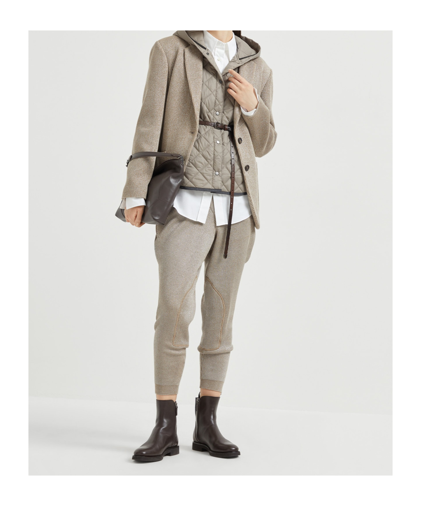 Brunello Cucinelli Quilted Vest In Gray