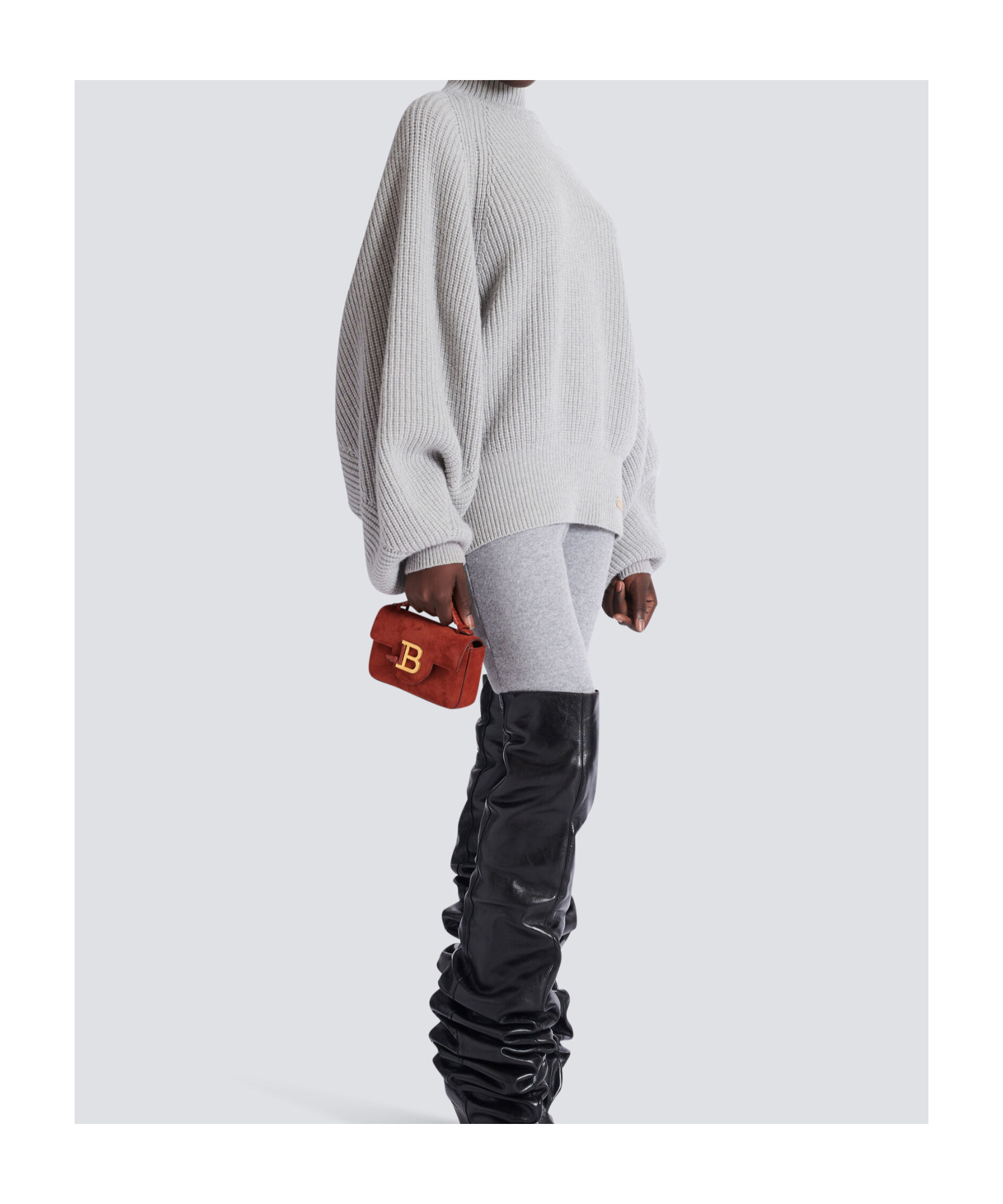 Balmain Suede B-buzz 17 Mini Bag In Red