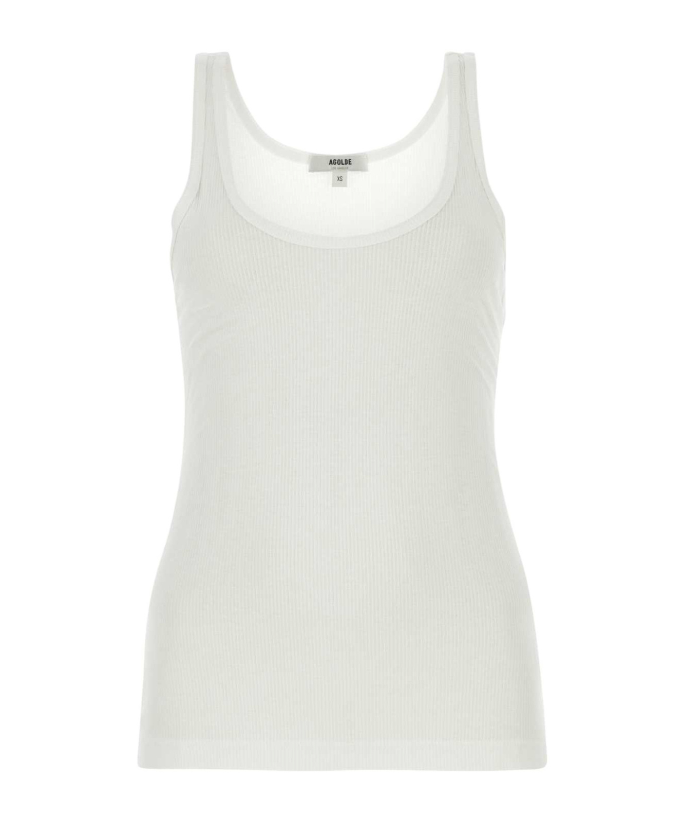 Agolde White Stretch Modal Blend Zane Tank Top In Neutral