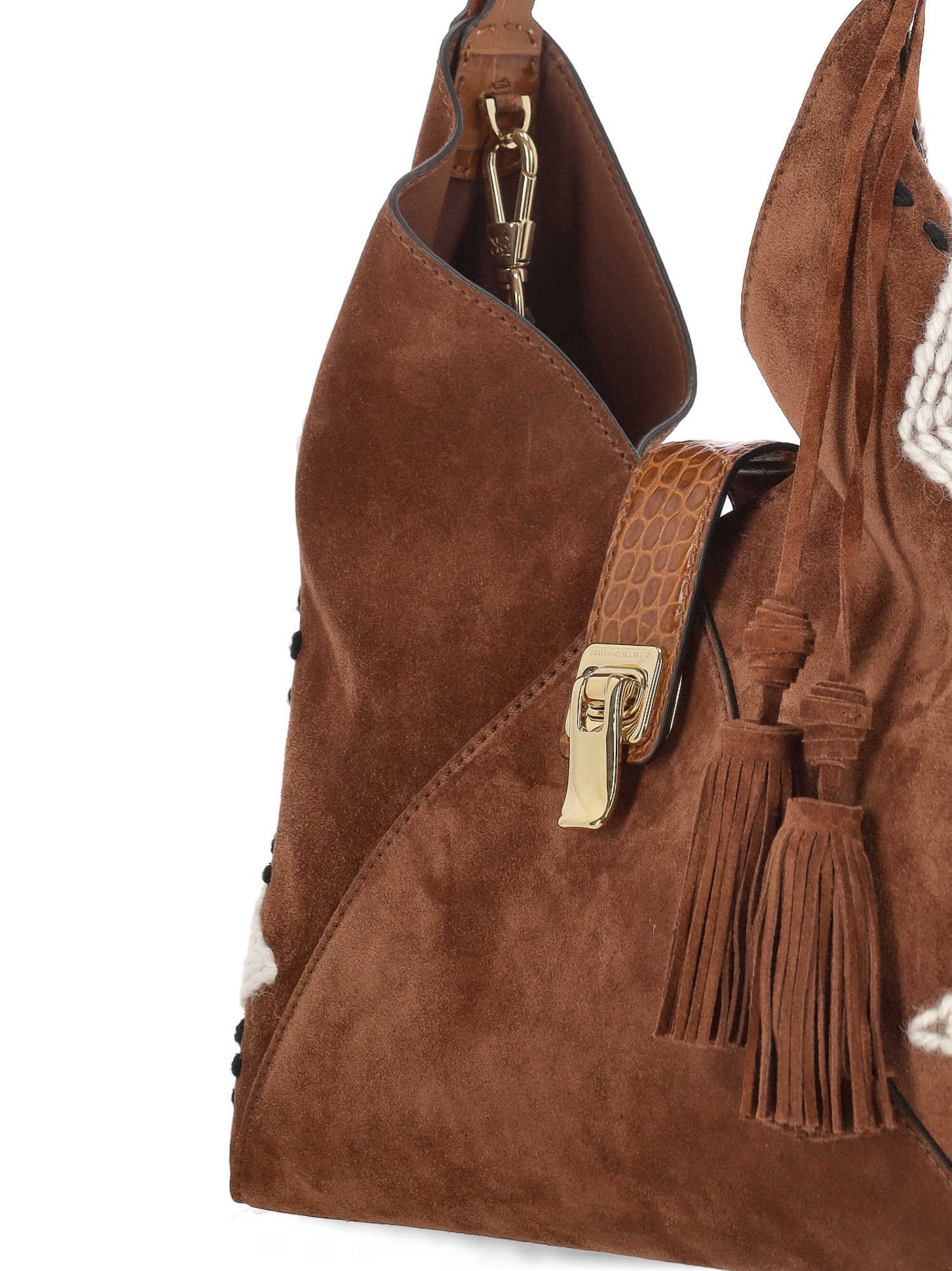 Ermanno Scervino Top Handle Shoulder Bag In Brown