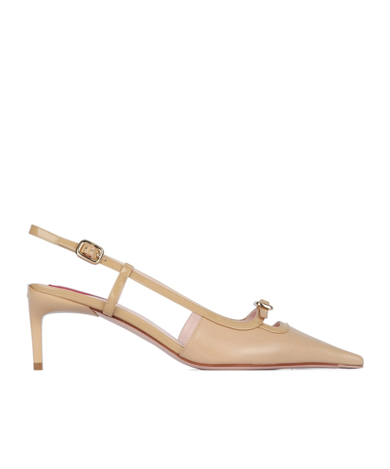 Roger Vivier Viv Canard Buckle High-heeled Sandals In Nude