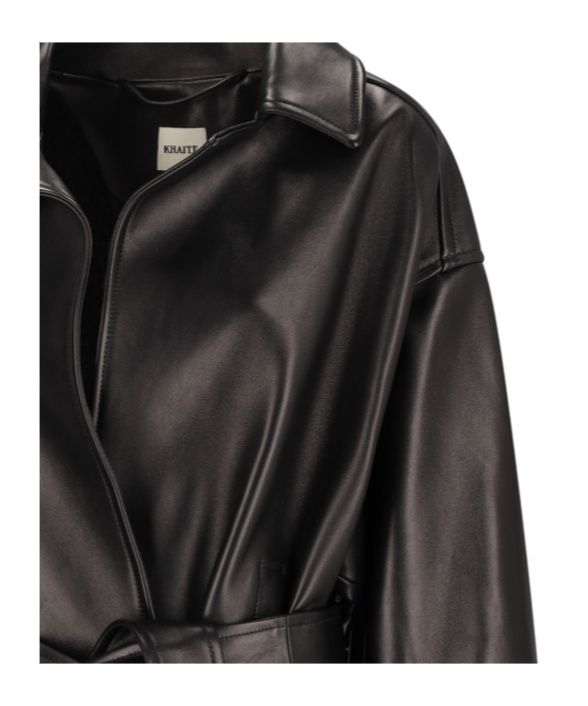 Khaite Alder Belted Oversized Jacket In Black