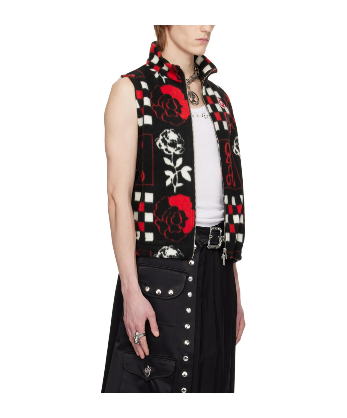 Chopova Lowena Rugrosa Sleeveless Knitted Vest In Black