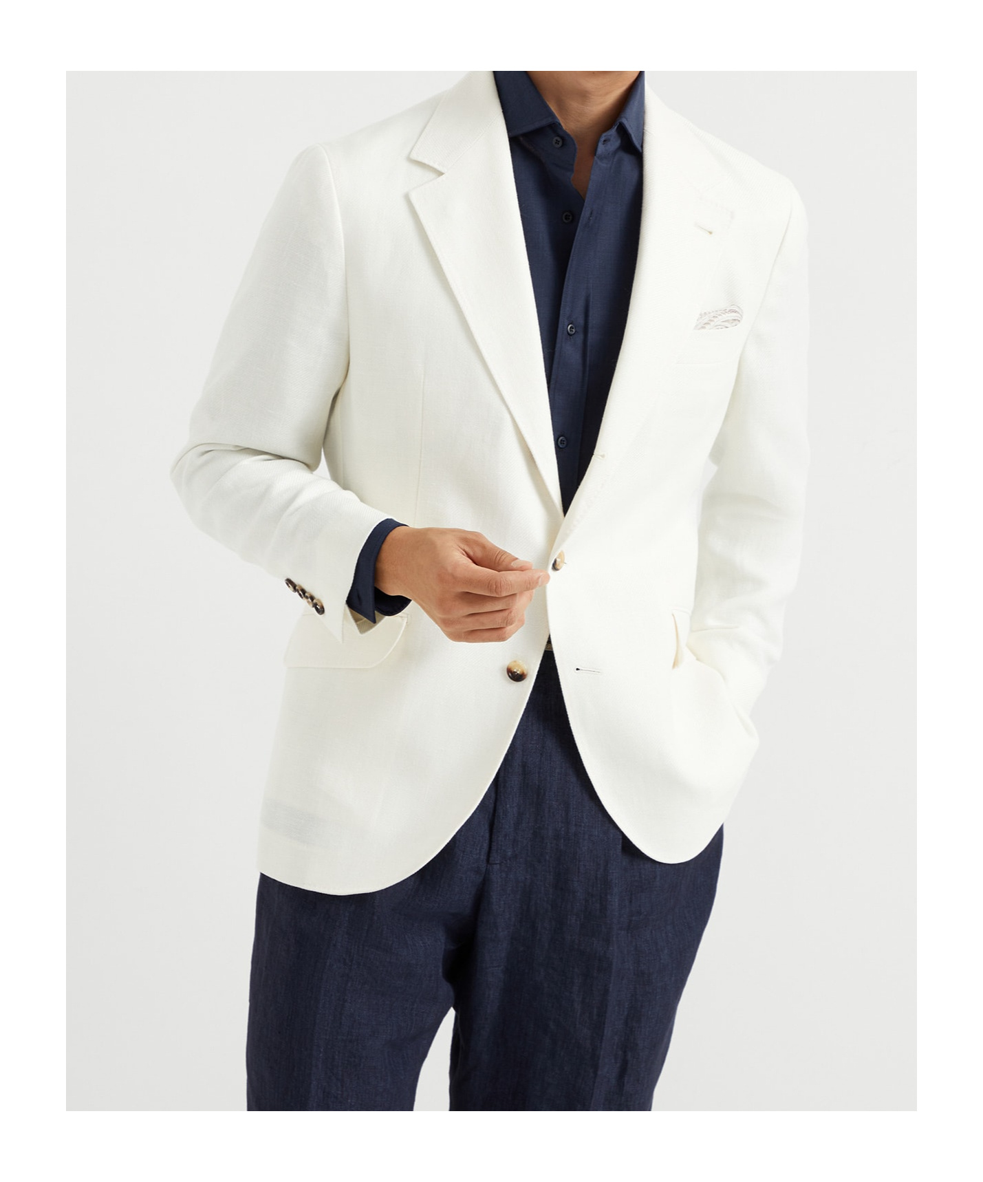Shop Brunello Cucinelli Single-breasted Blazer In White
