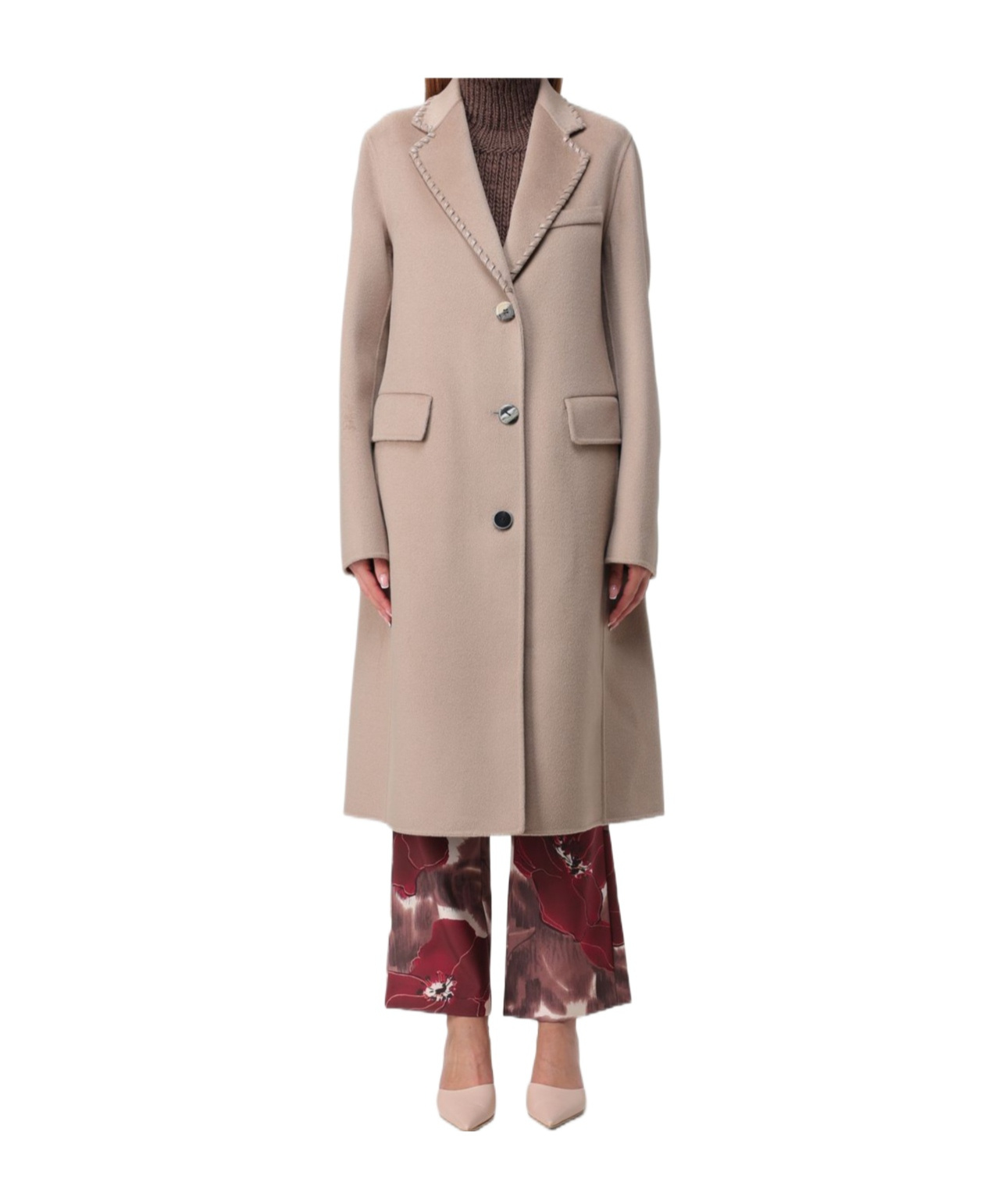 Maliparmi Stitching Coat In Nude