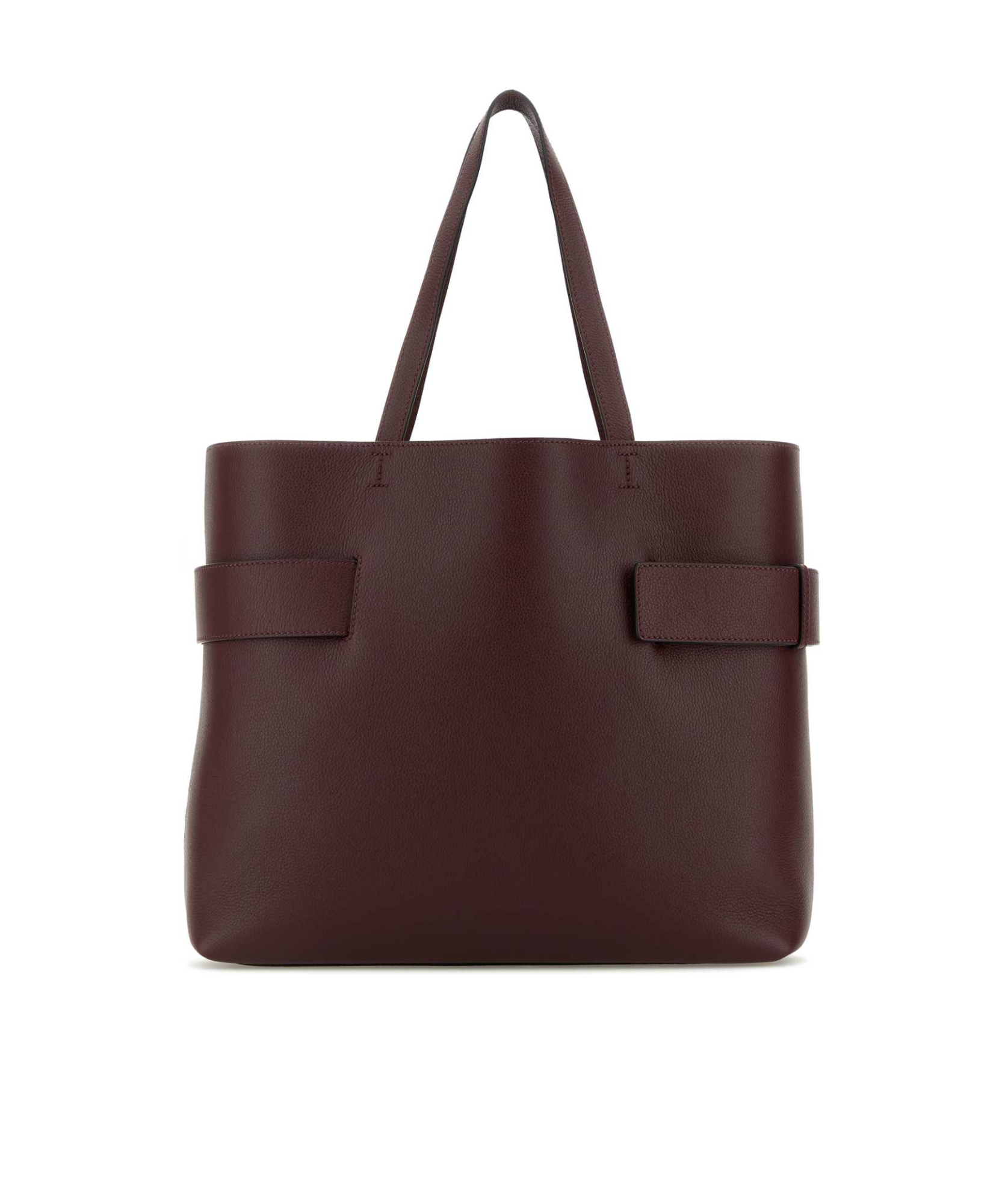 Alexander Mcqueen Tyrian Purple Leather T-bar Shopping Bag In Red