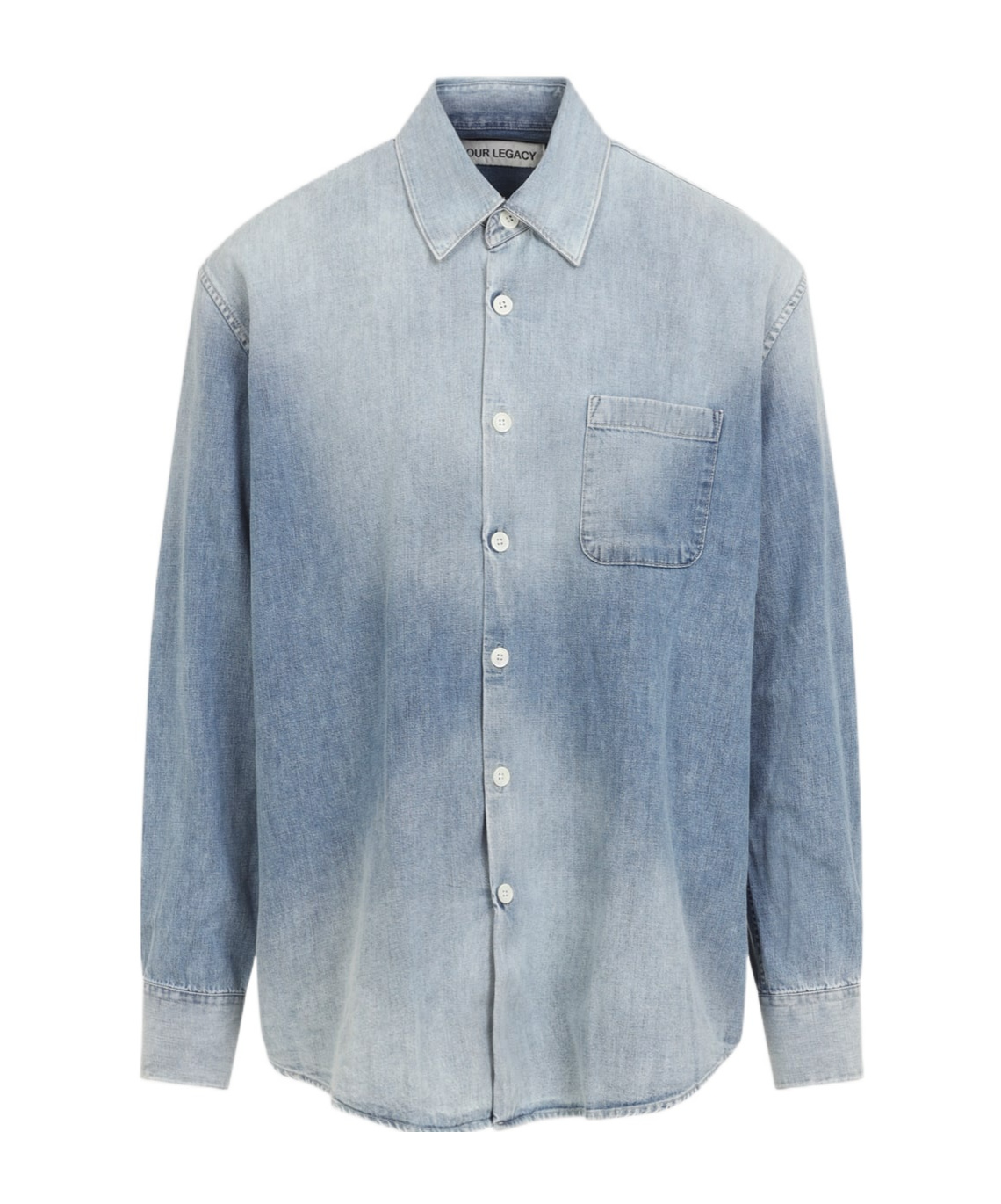 Our Legacy Long Sleeve Button-down Shirt Featuring Pocket In Blue