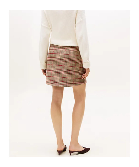 Tommy Hilfiger Check Tweed Mini Skirt In Brown