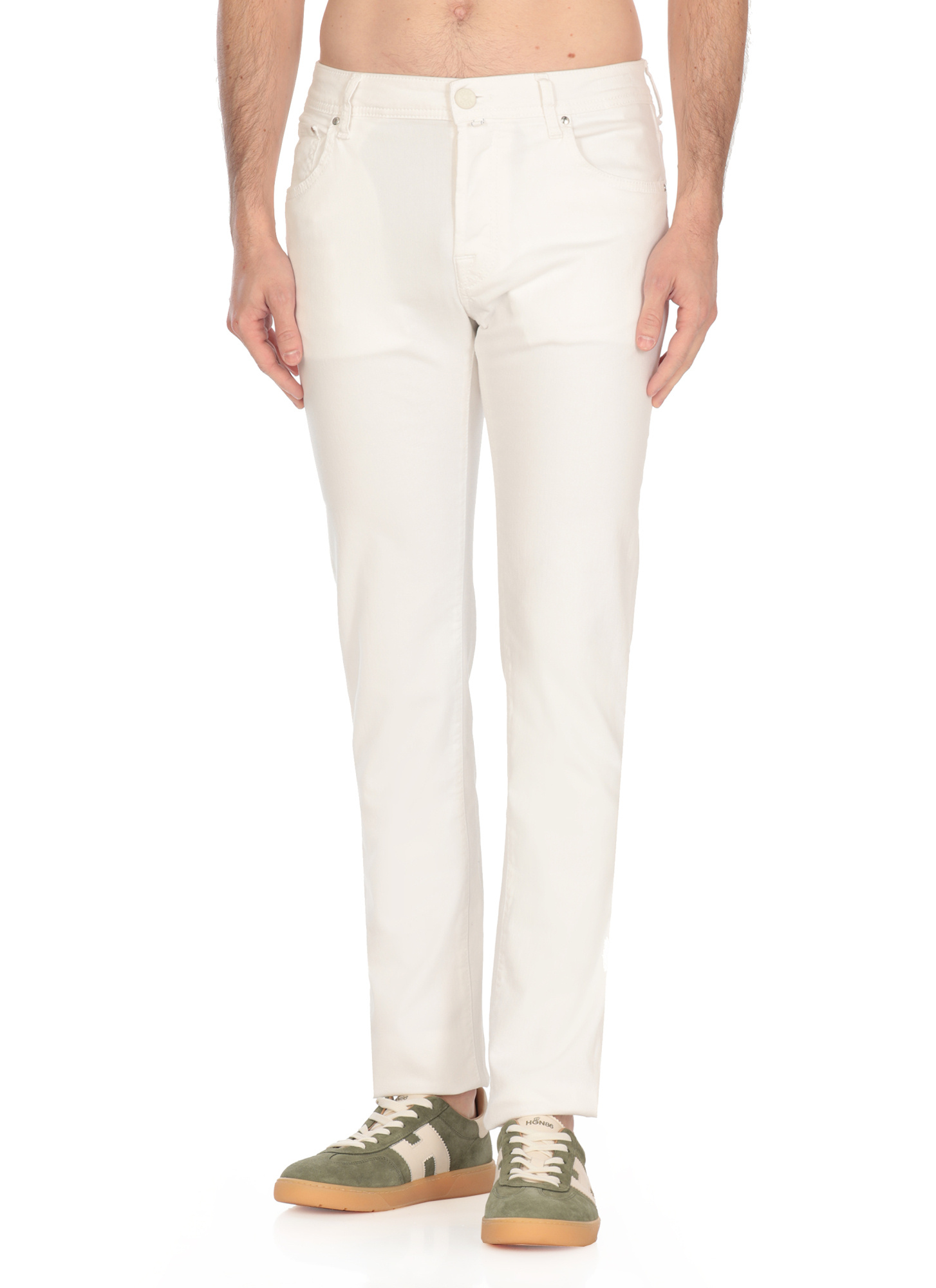 Jacob Cohen Grey Nick Pants In White