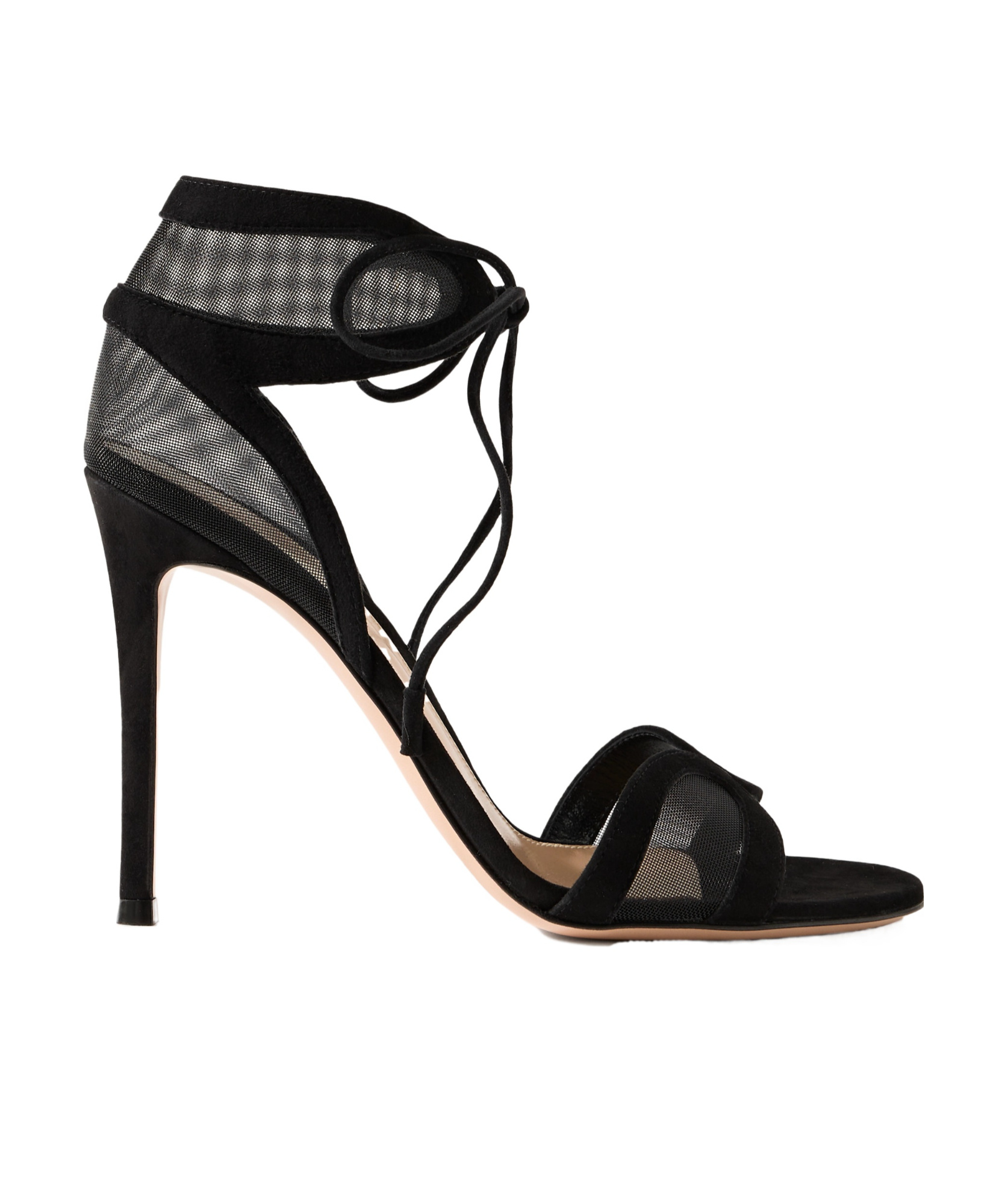 Shop Gianvito Rossi Open Toe High Heel Sandals In Black
