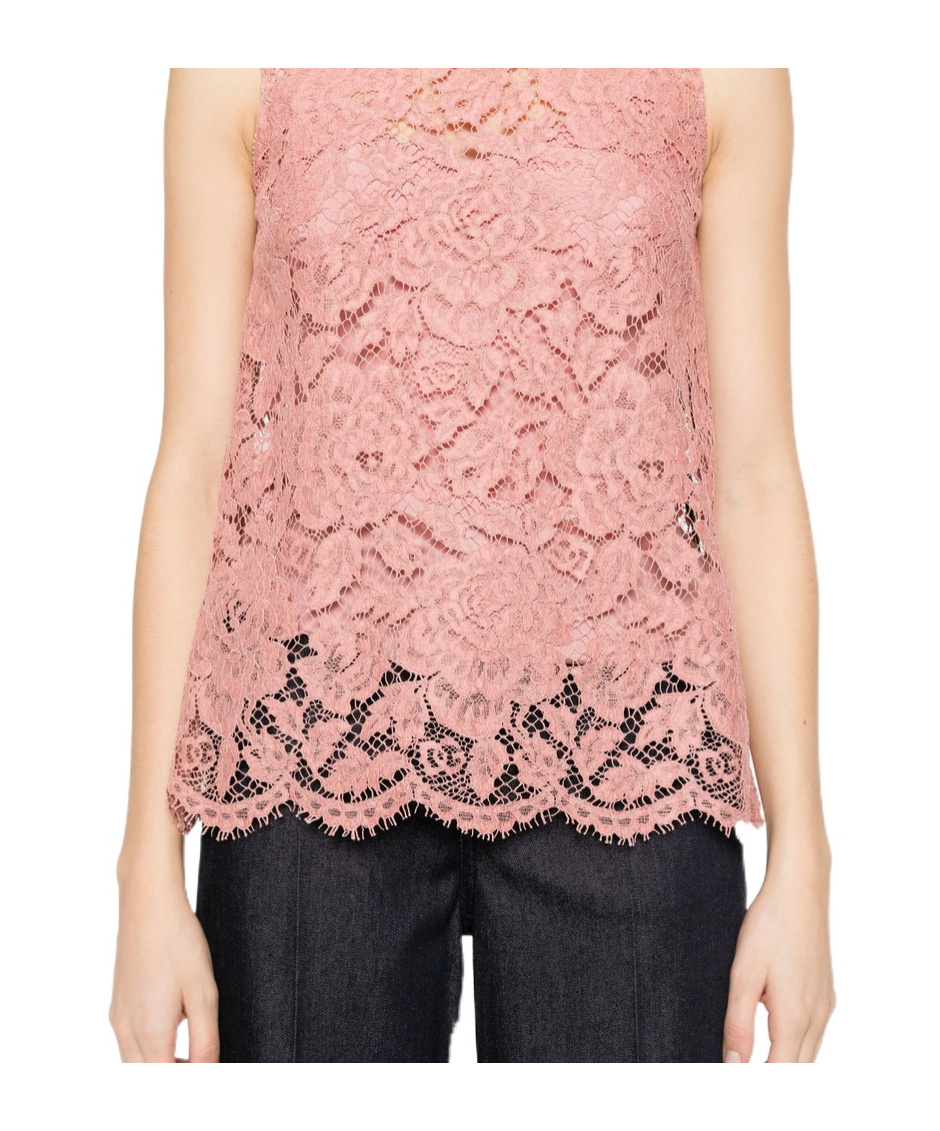 Dolce & Gabbana Cordonetto-lace Blouse In Pink
