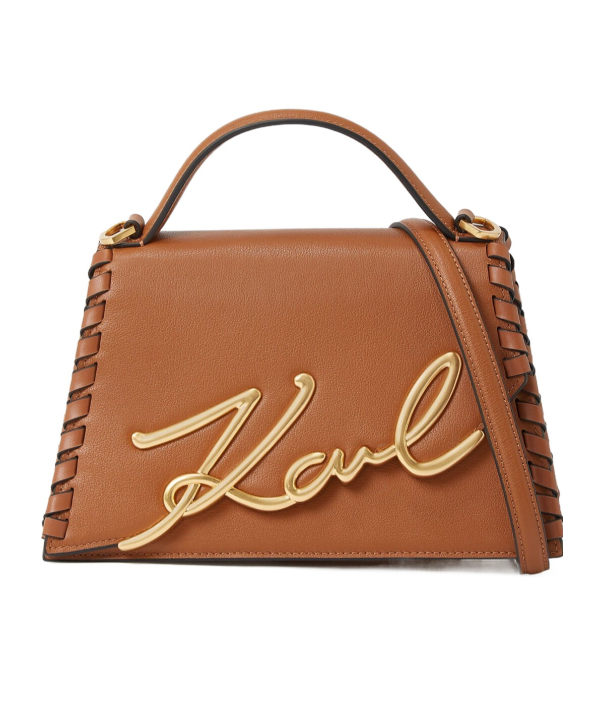Karl Lagerfeld Medium Signature Crossbody Bag In Brown
