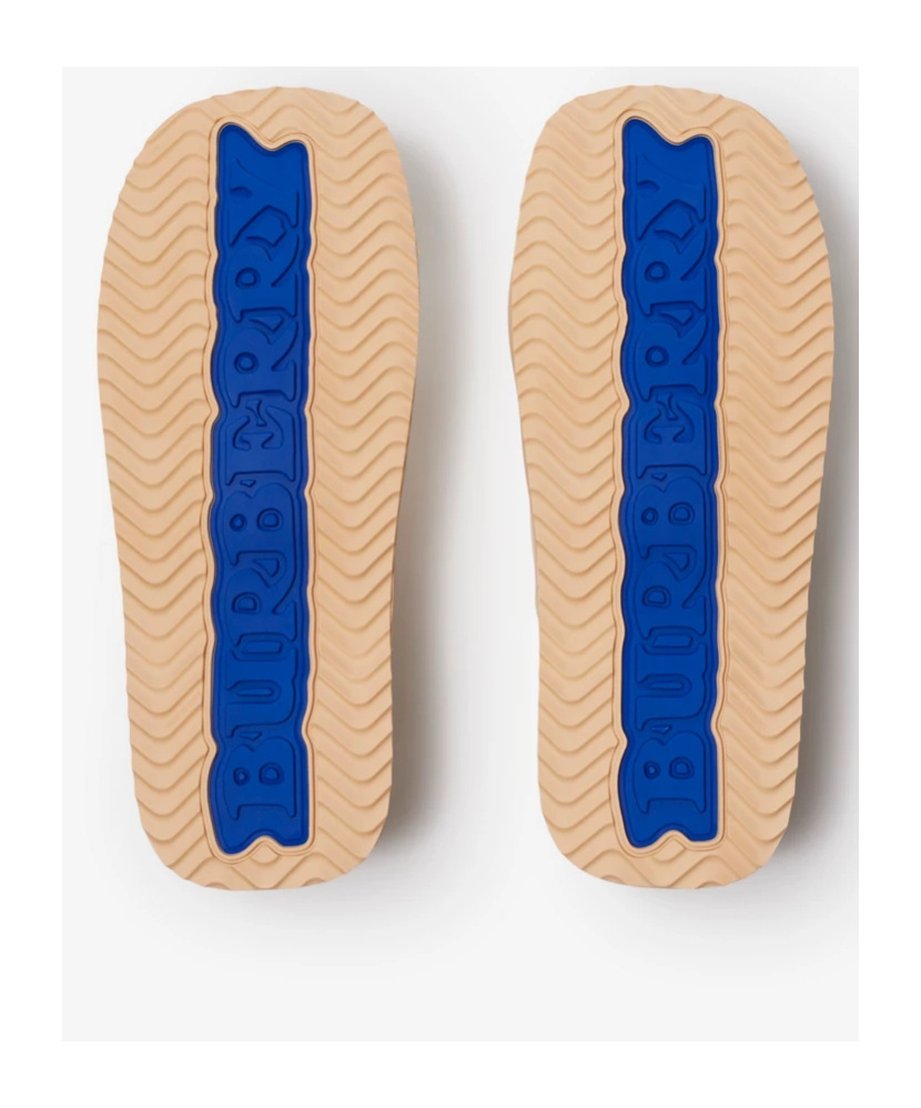Burberry Ekd Slab Slides In Nude