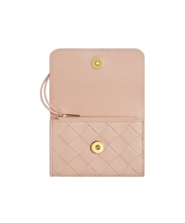 Bottega Veneta Andiamo Tri-fold Zip Wallet In Nude