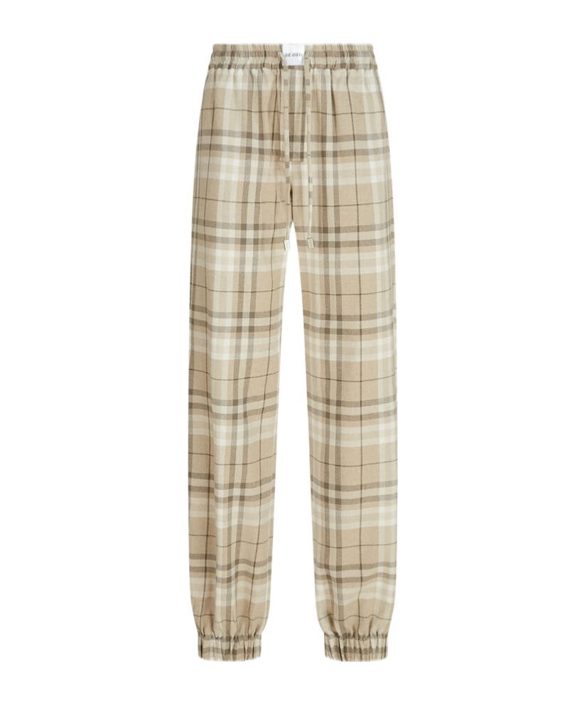 Attico Checked Casual Pants In Nude