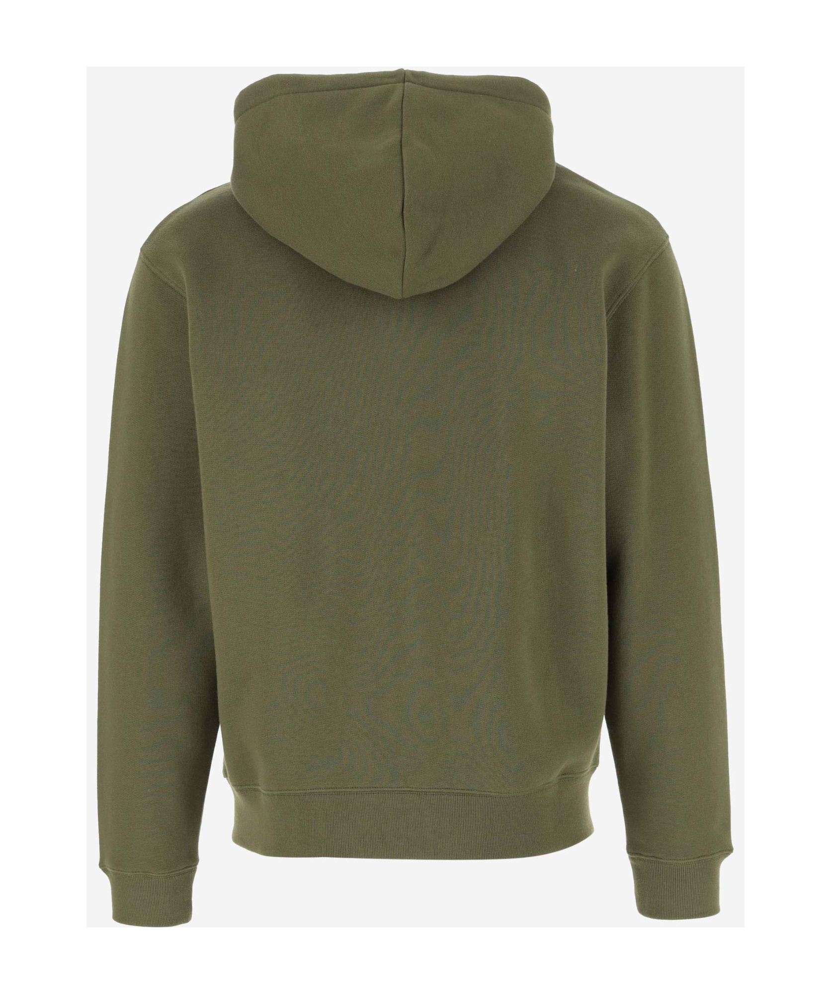 Maison Kitsuné Long-sleeved Zipper Sweatshirt In Green