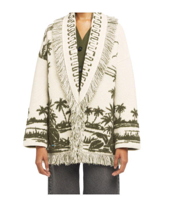 Alanui Palm-tree Fringe Cardigan In Multi