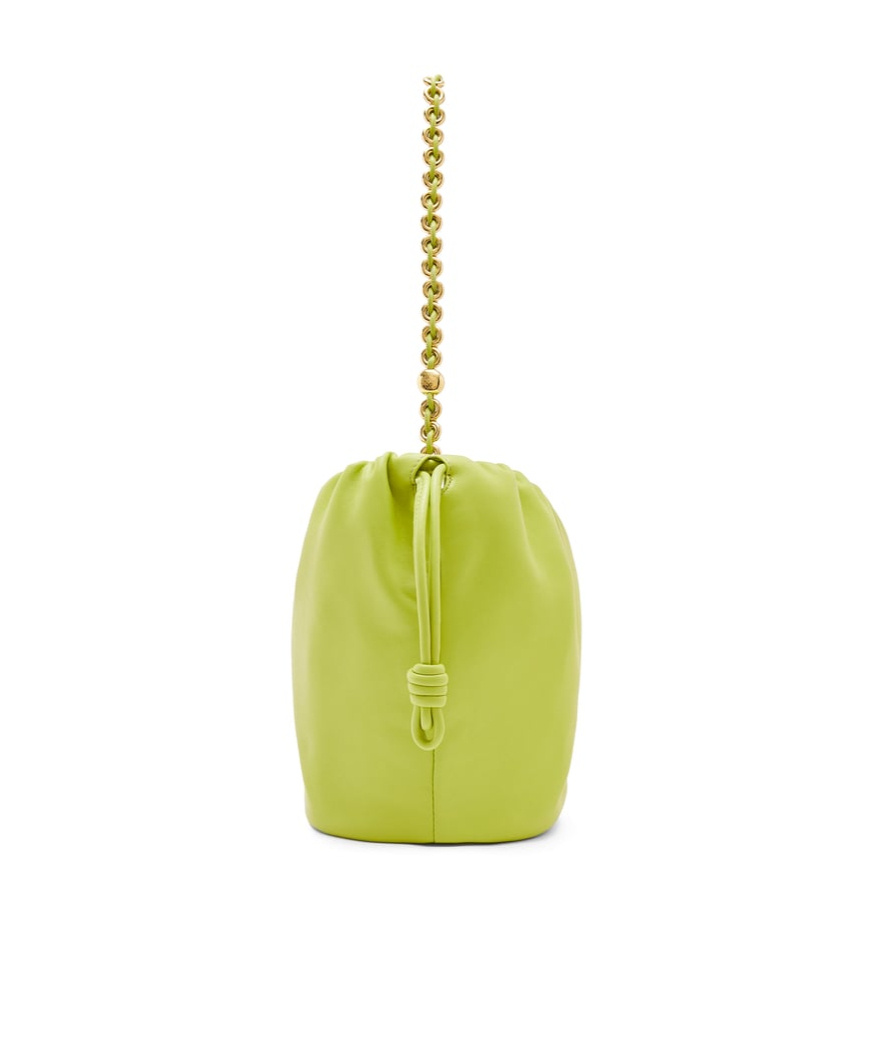 Loewe Flamenco Purse Bucket Bag In Mellow Nappa Lambskin In Green