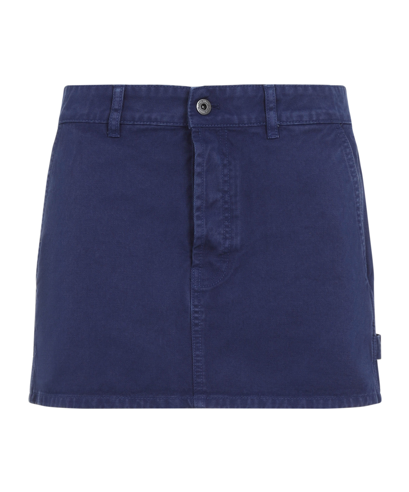 Miu Miu Embroidered Logo Mini Skirt In Blue