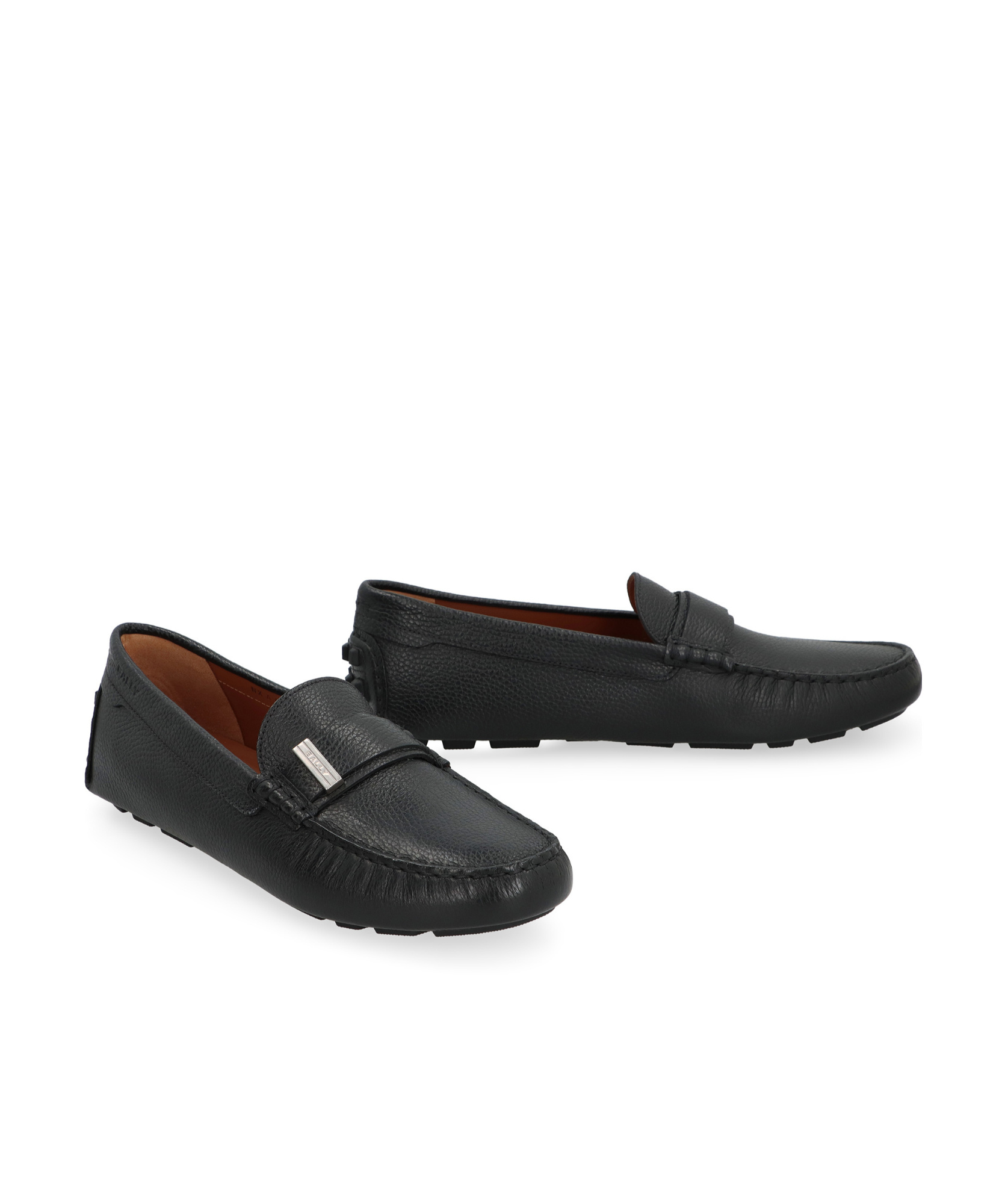 Bally Logo Plaque Slip-on Loafers In Black
