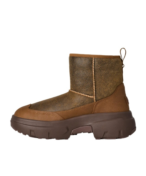 Ugg Ankle Boots With Round Toe And Pull Tab In Animal Print