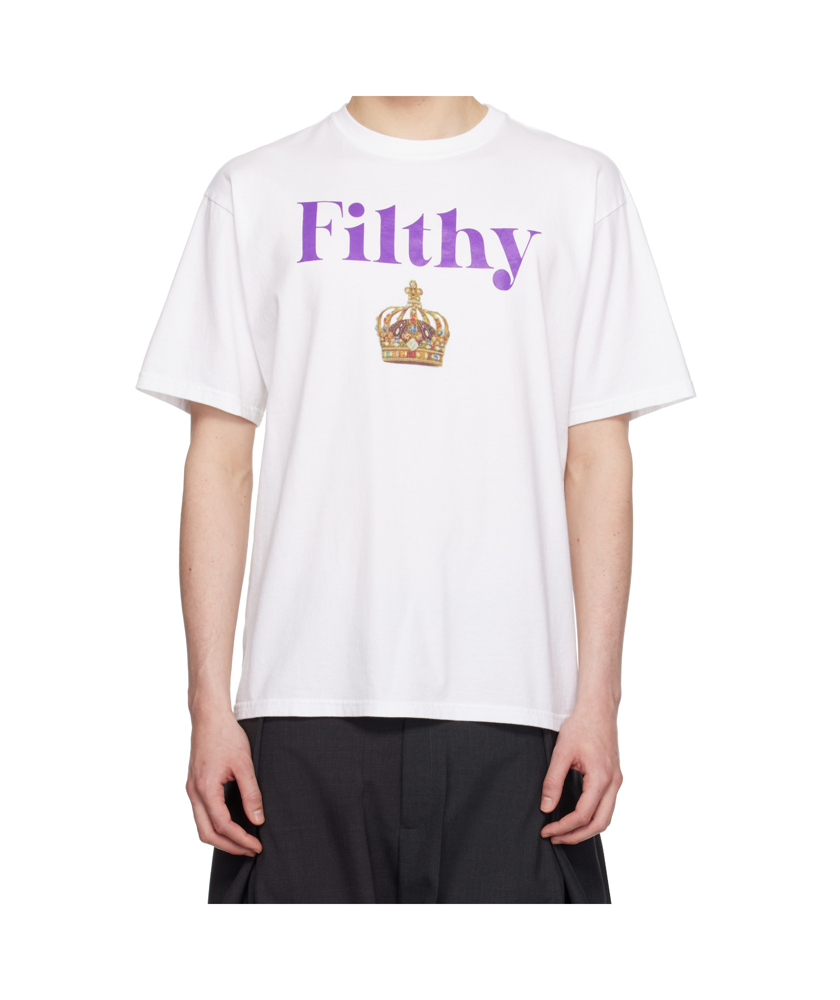 Undercover Mens White Filthy Short-sleeve Cotton-jersey T-shirt