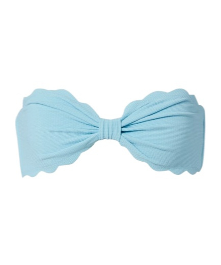 Marysia Antibes Scalloped Bikini Bandeau Top In Blue