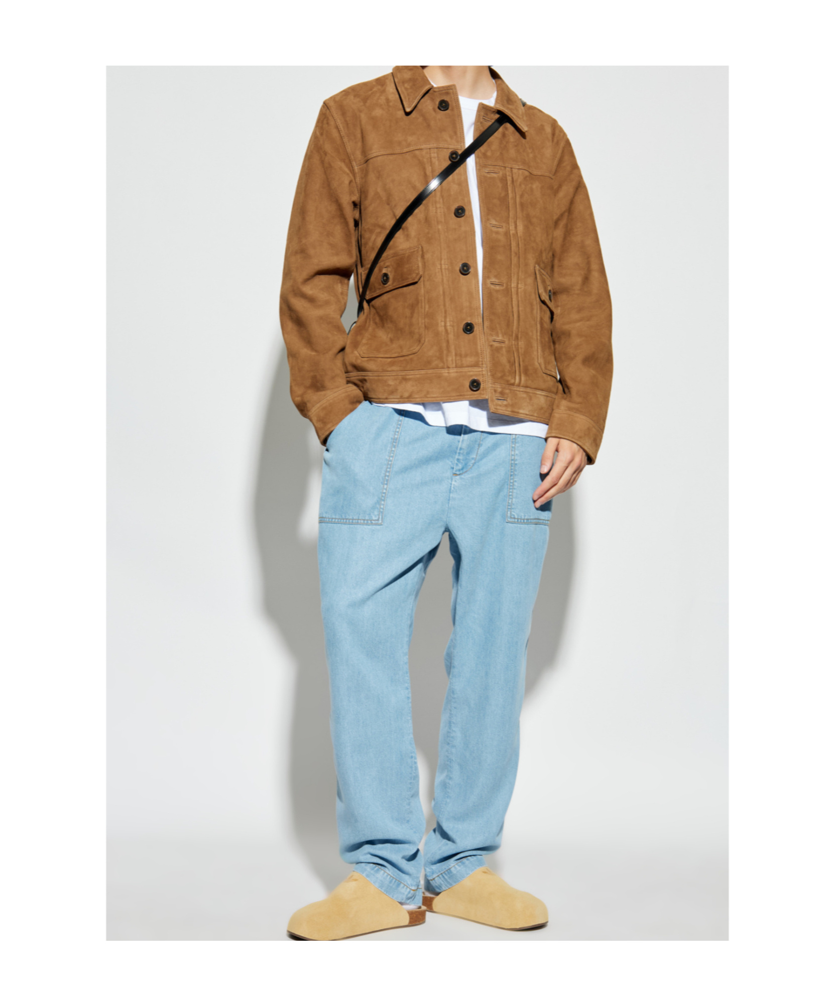 Officine Generale Button-down Casual Jacket In Brown