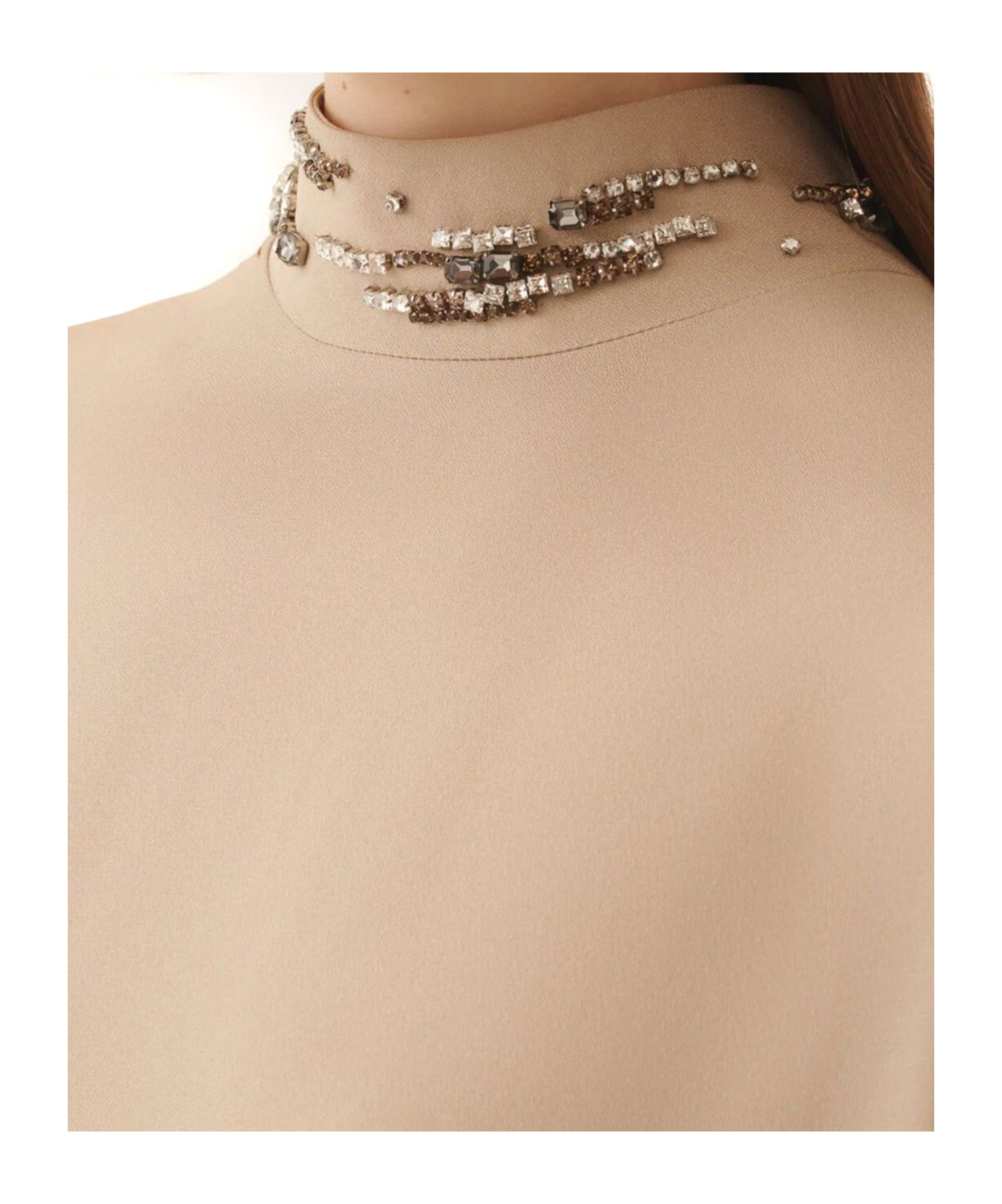 Fabiana Filippi Jewelled-embroidered Cape Maxi Dress In Neutral