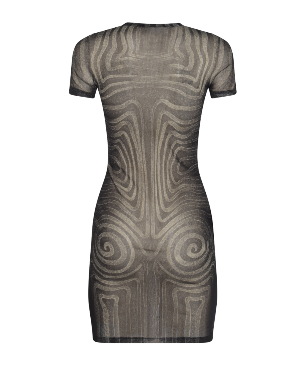 Shop Jean Paul Gaultier The Short Spirale Dress In Gray