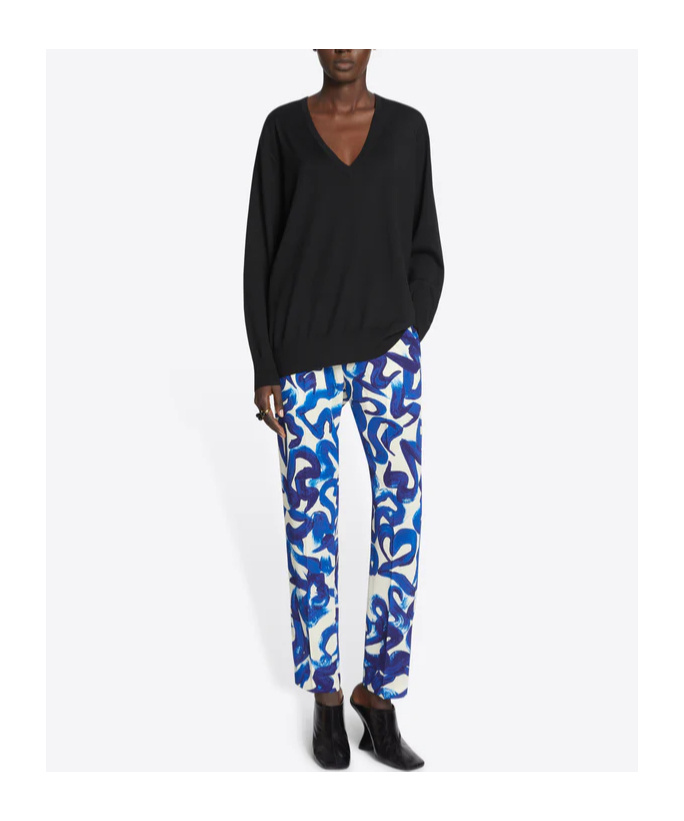 Shop Dries Van Noten V-neck Wool Sweater In Black
