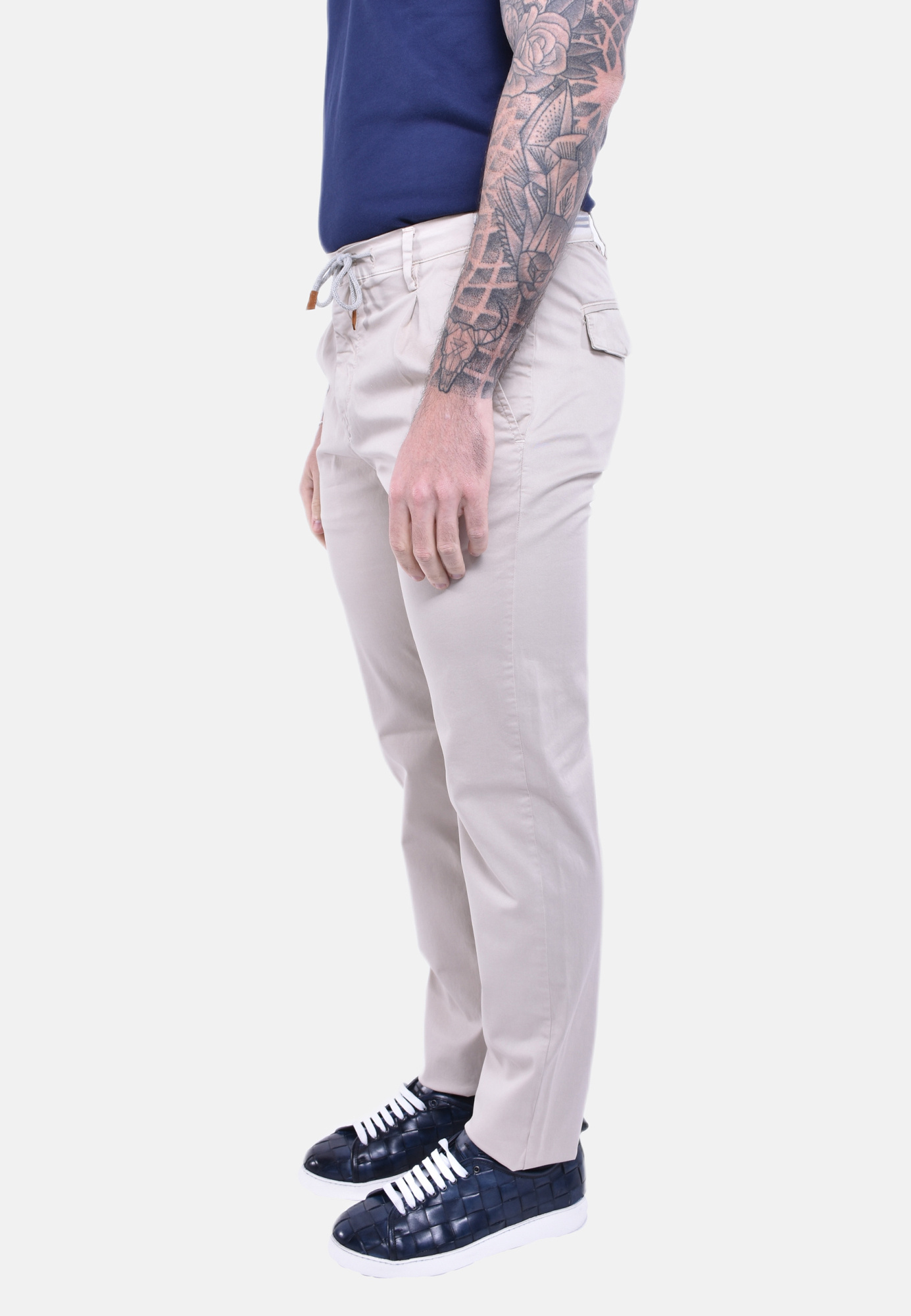 Eleventy Belt Loops Slacks In White