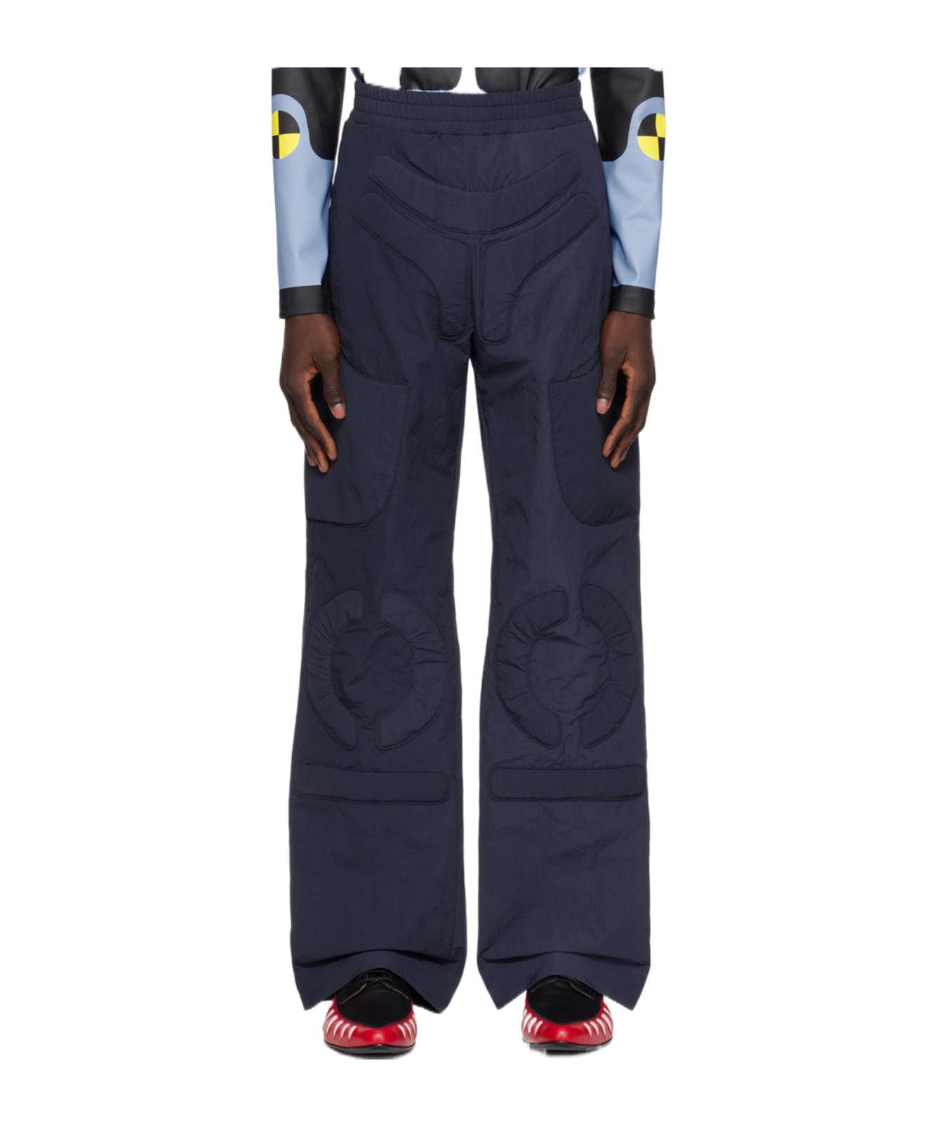 Walter Van Beirendonck Navy Space Trousers In Black