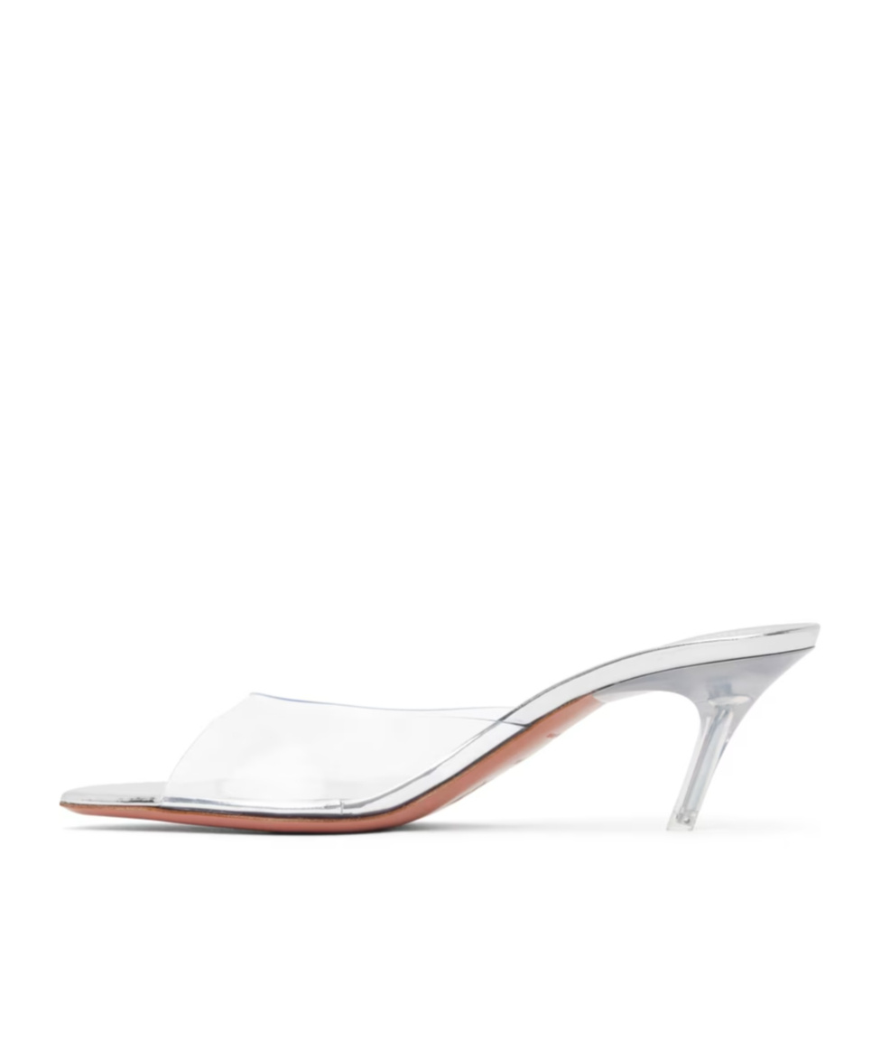 Amina Muaddi Alexa Slip-on Sandals In White