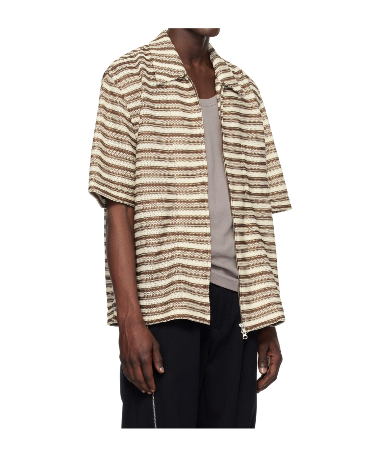Shop Song For The Mute Jacquard Striped Shirt