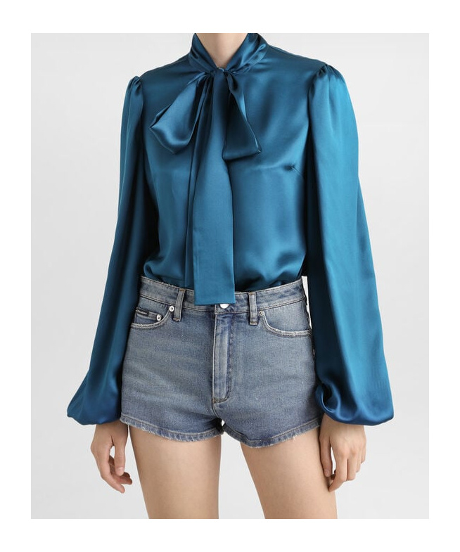 Dolce & Gabbana High-rise Denim Shorts In Gray