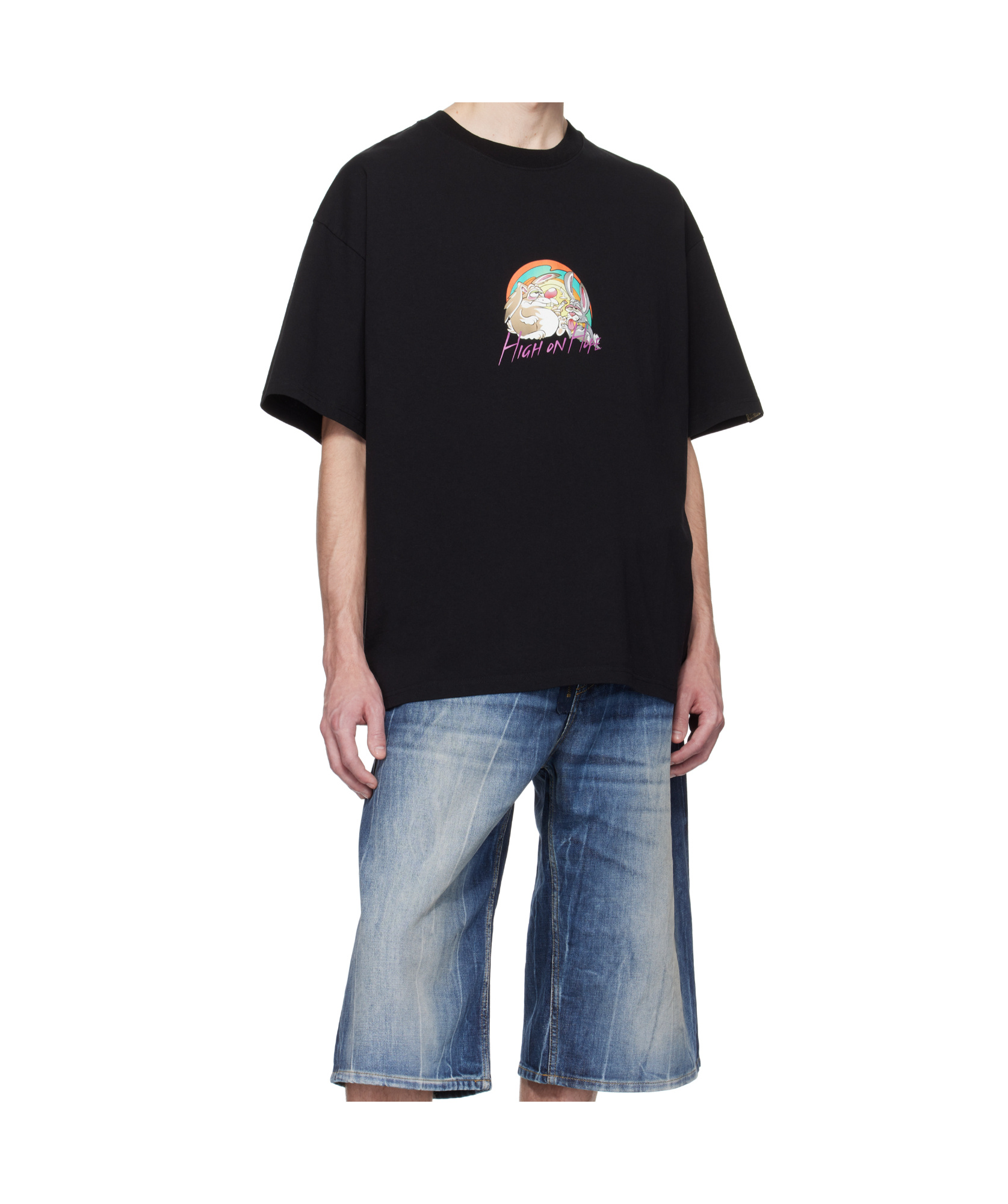 Martine Rose Black Ss Oversized T-shirt In Black