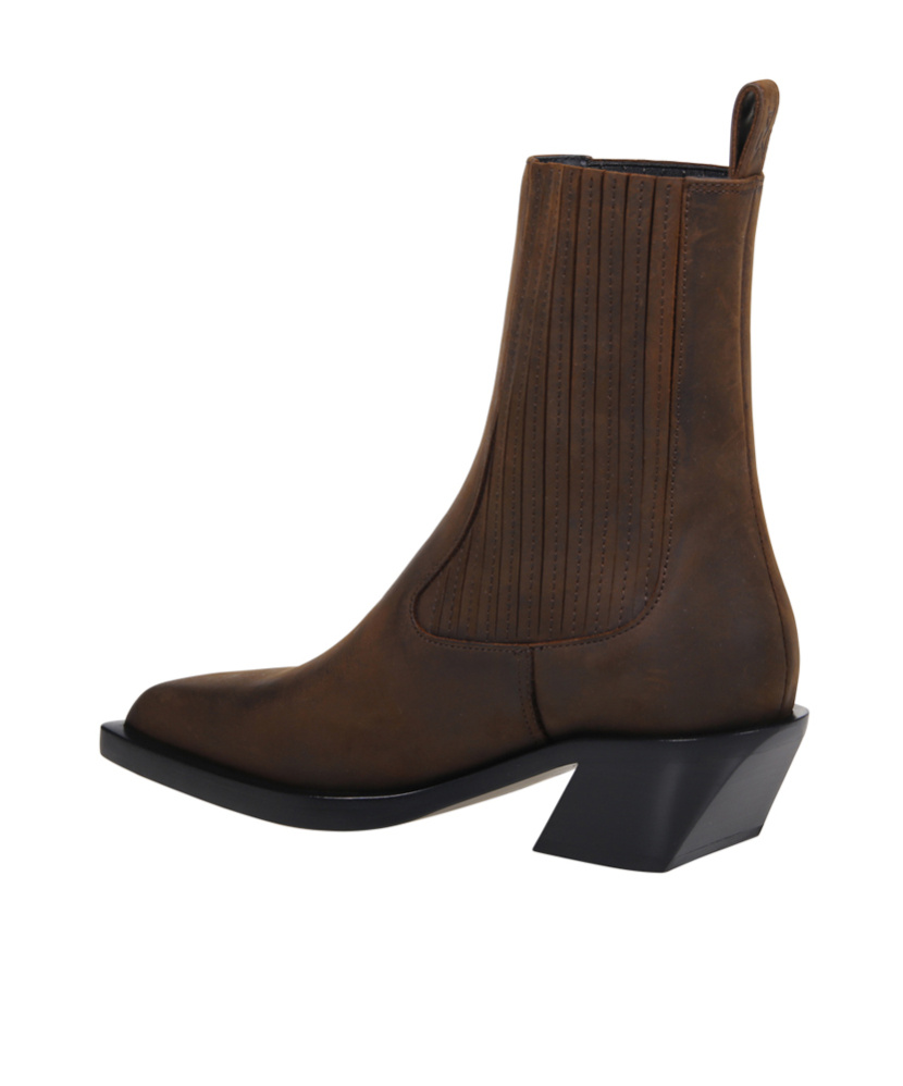AMINA MUADDI REAR PULL-RING SHORT BOOTS