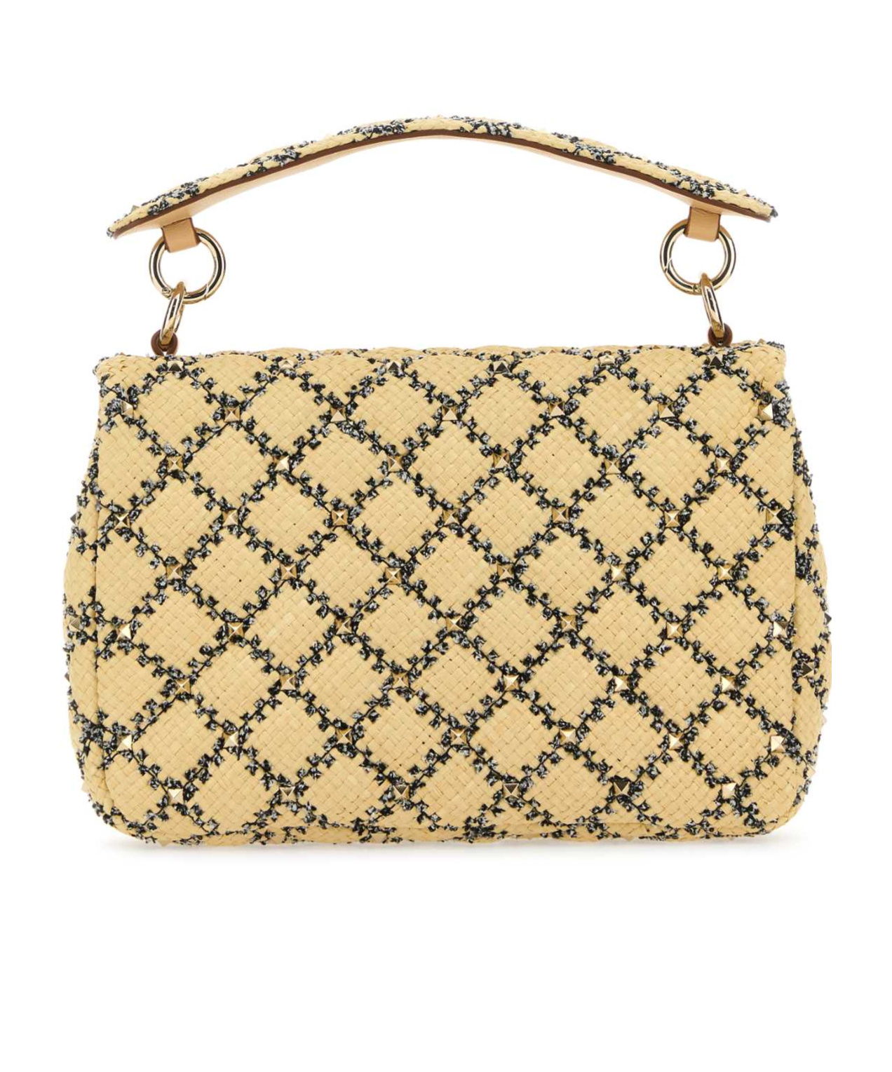 Valentino Women's Raffia Rockstud Handbag In Nude