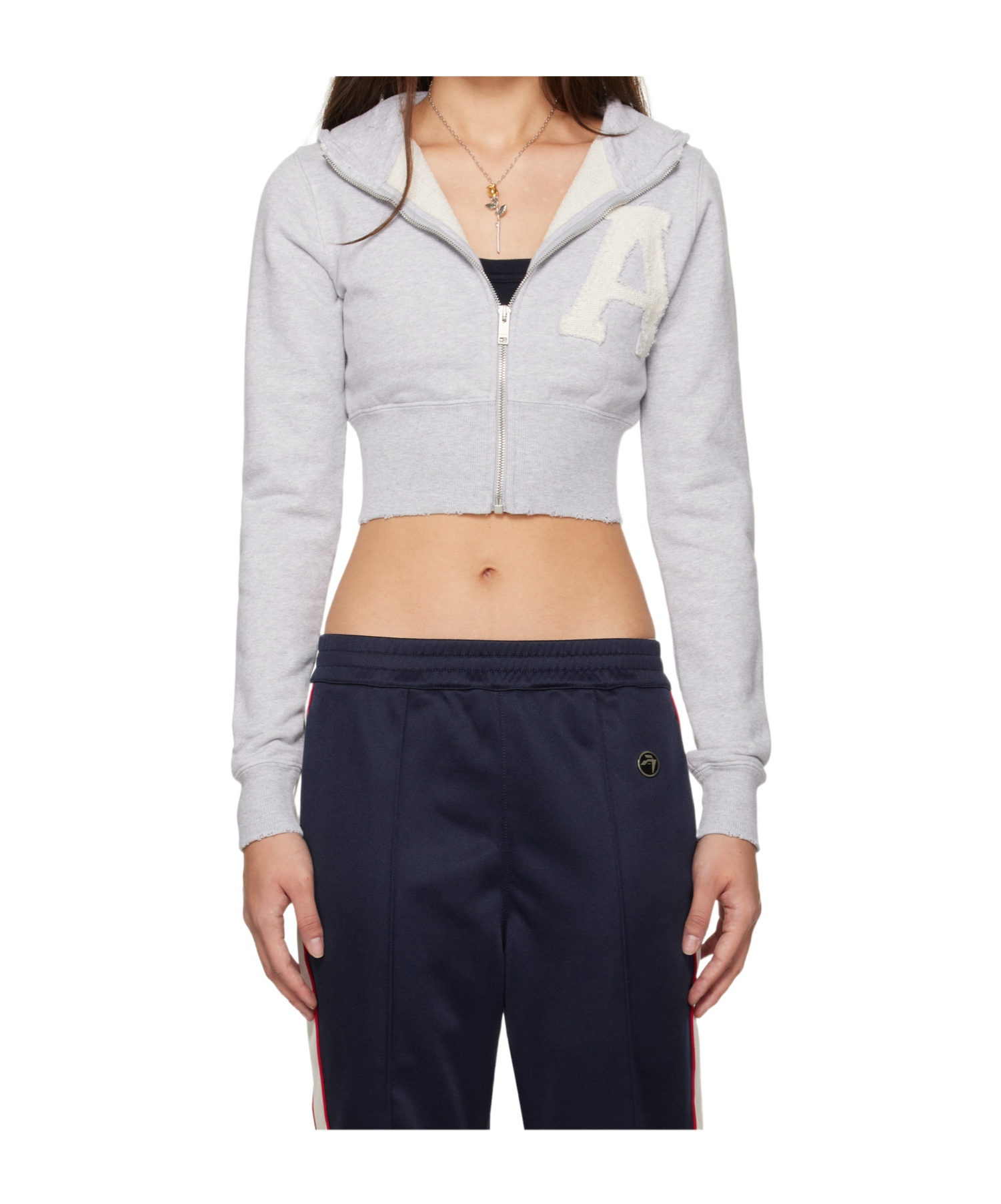 Ambush Gray Crop Hoodie In Black