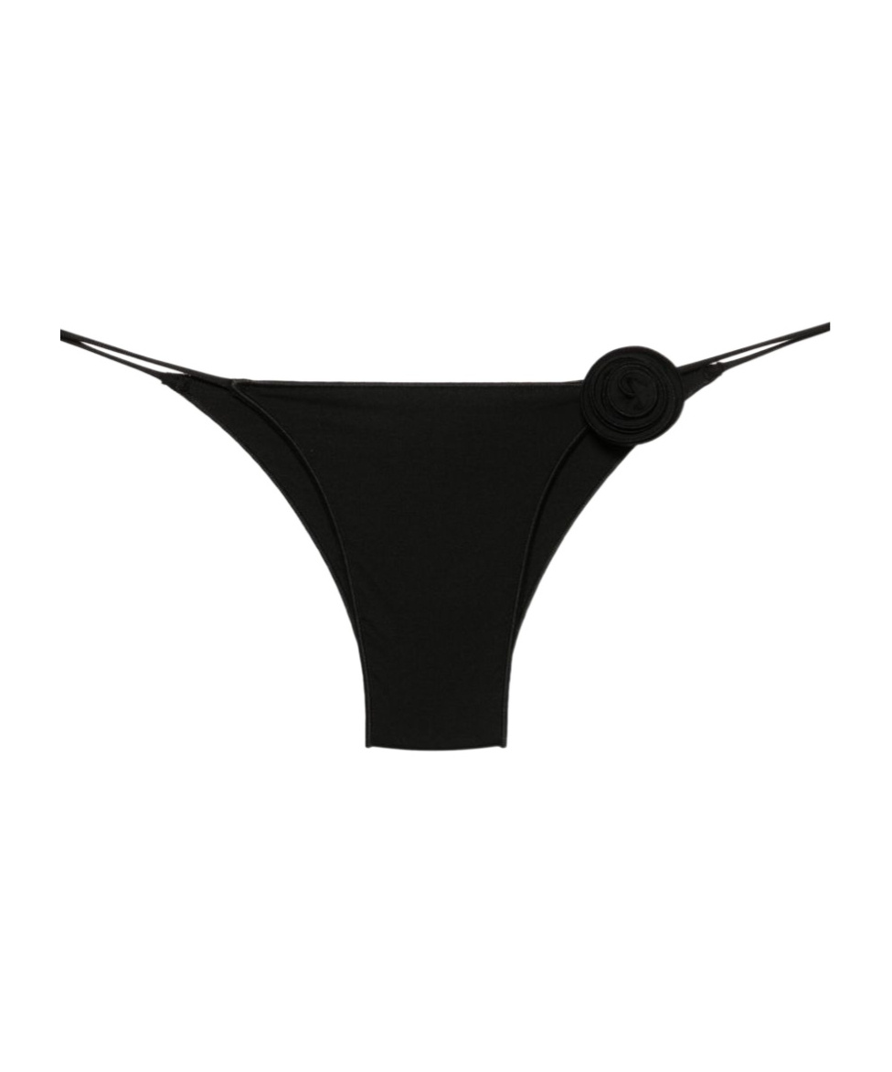 La Reveche Ashar Floral-appliqué Bikini Bottom In Black
