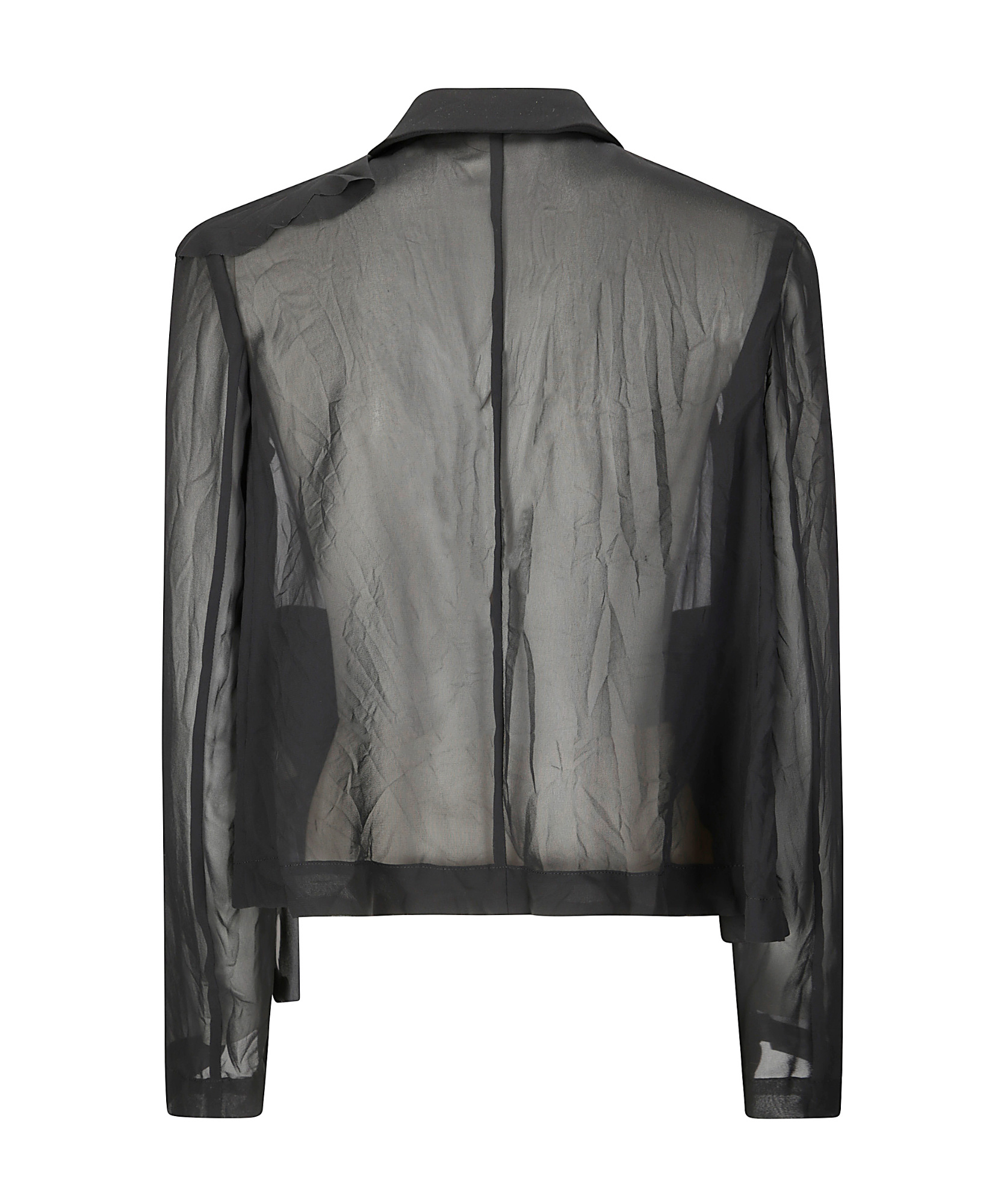 Shop Comme Des Garçons Ruffled Blazer In Black