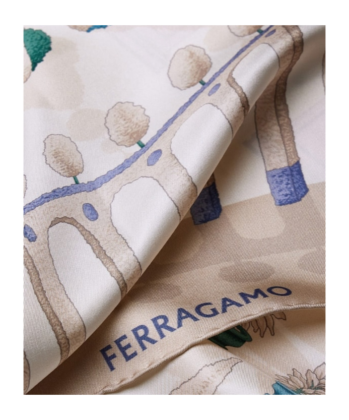 Ferragamo Giardino Print Silk Scarf