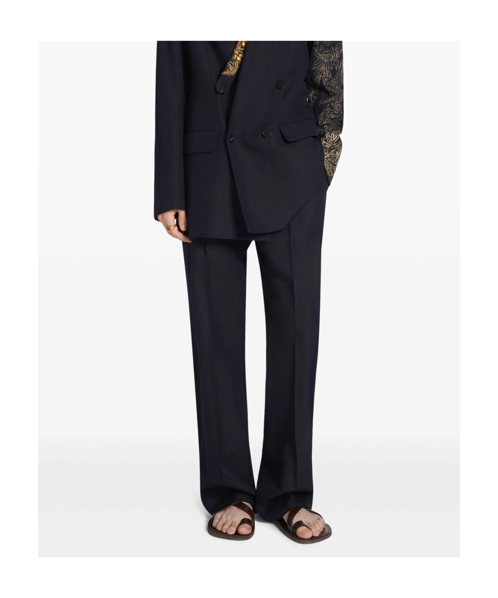 Dries Van Noten Belt-loop Casual Pants In Black