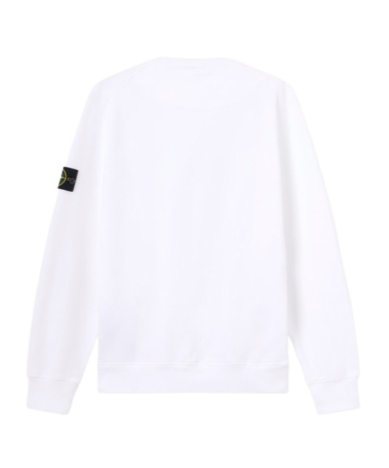 Stone Island Regular-fit Crewneck Sweatshirt With Elasticated Cuffs In White