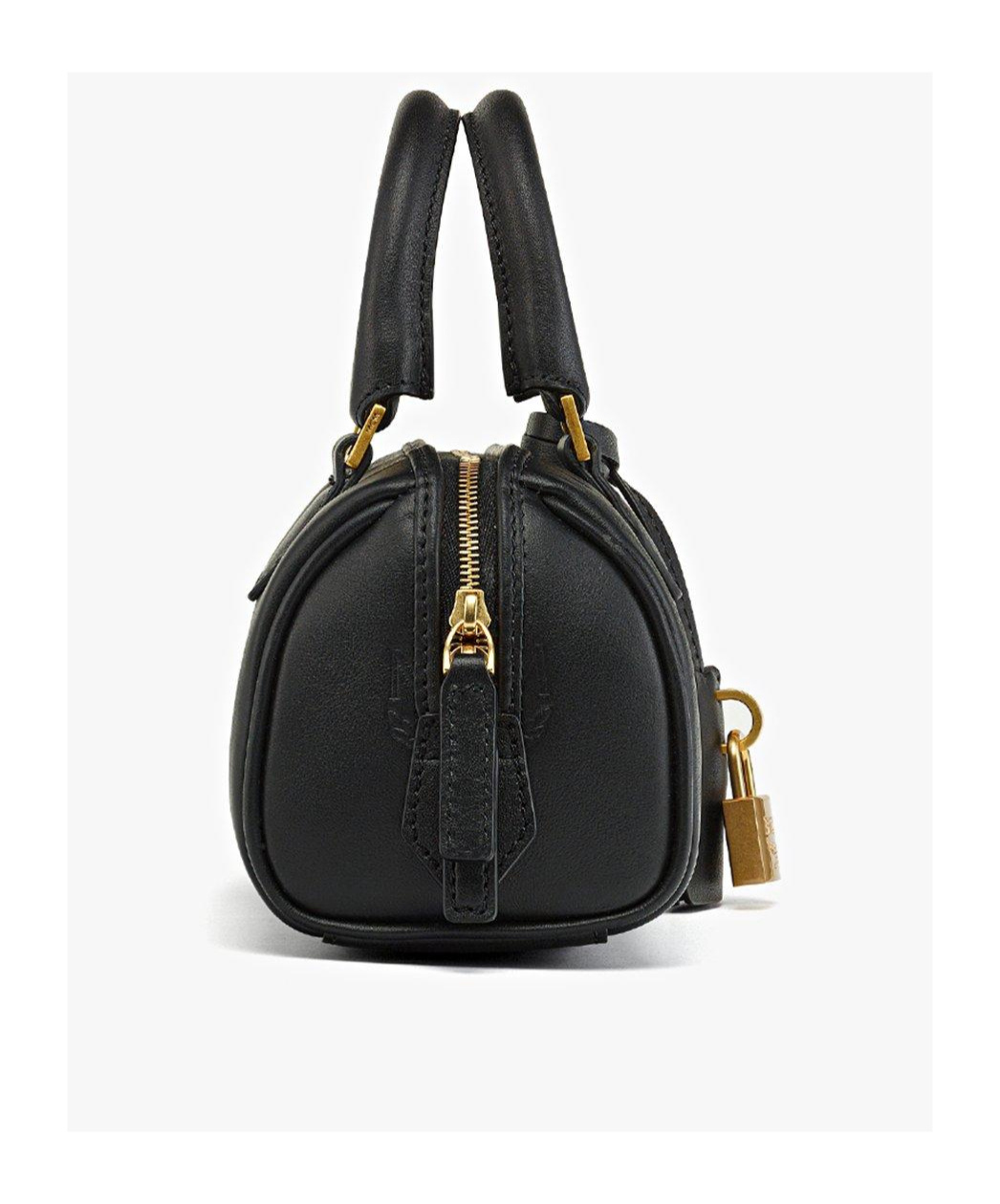 Mcm Small Ella Boston Leather Satchel In Black