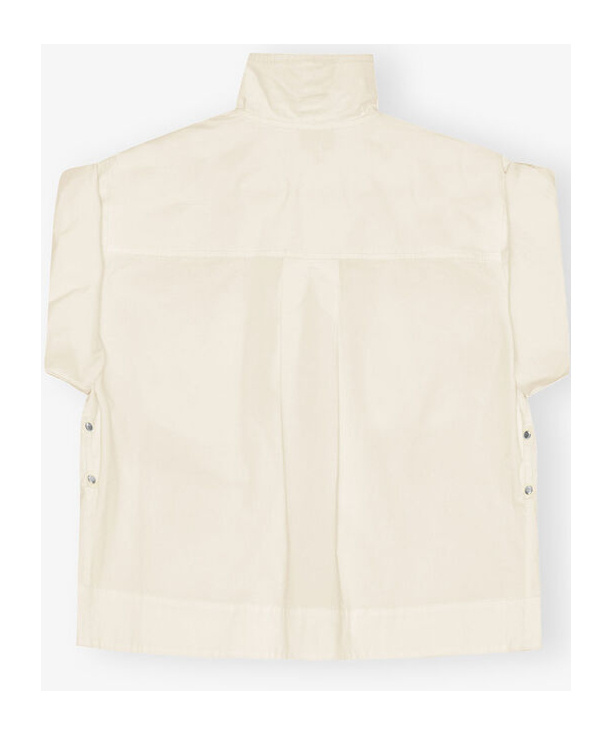 Ganni Off-white Stretch Cotton Blouse